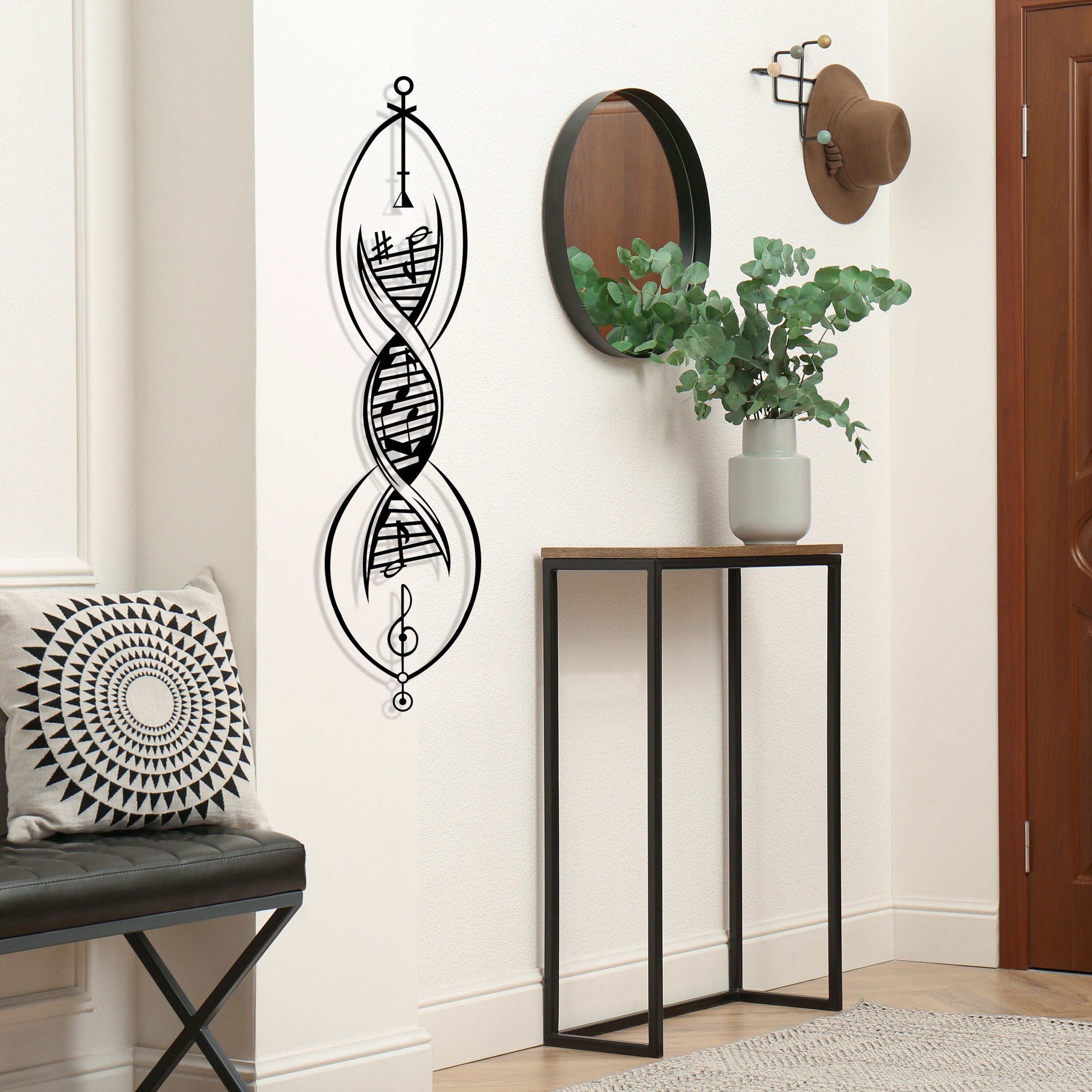 Music Note Metal Wall Art: Modern Music Studio Decor