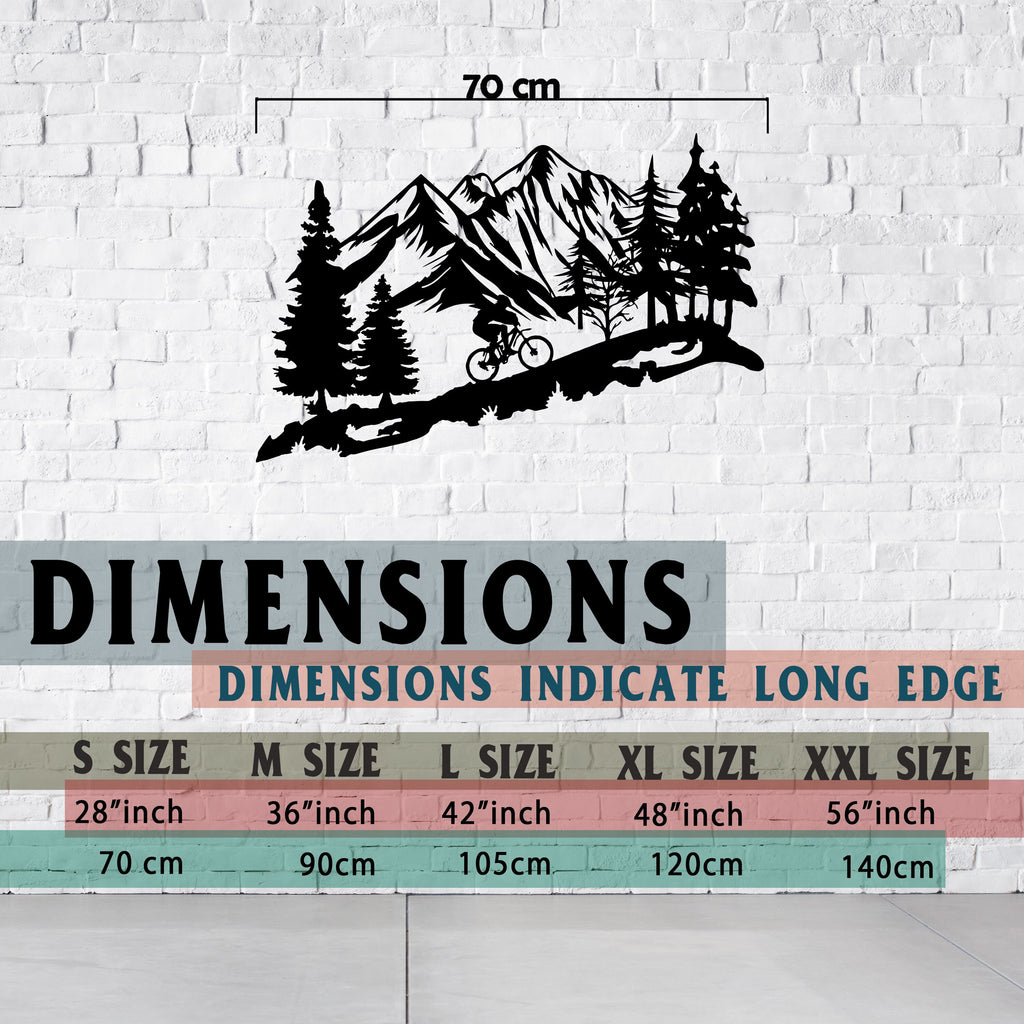 Mountain Biker Metal Wall Art - Rustic Outdoor Decor - Unique Birthday Gift