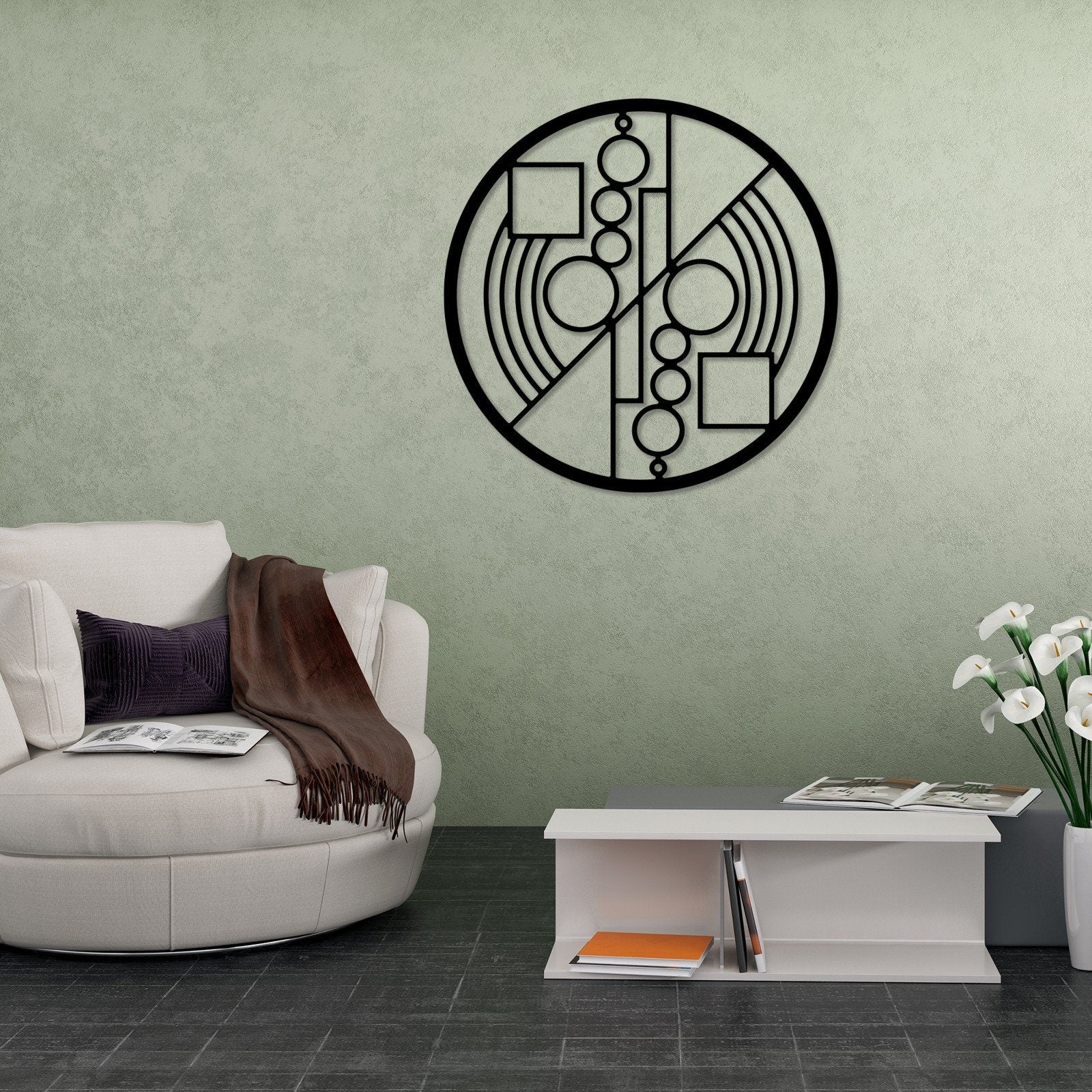 Geometric Metal Wall Art, Golden Ratio Metal Wall Decor, Spiral Metal Line Wall Art, Office Metal Wall Art, Custom Design Metal Wall Art