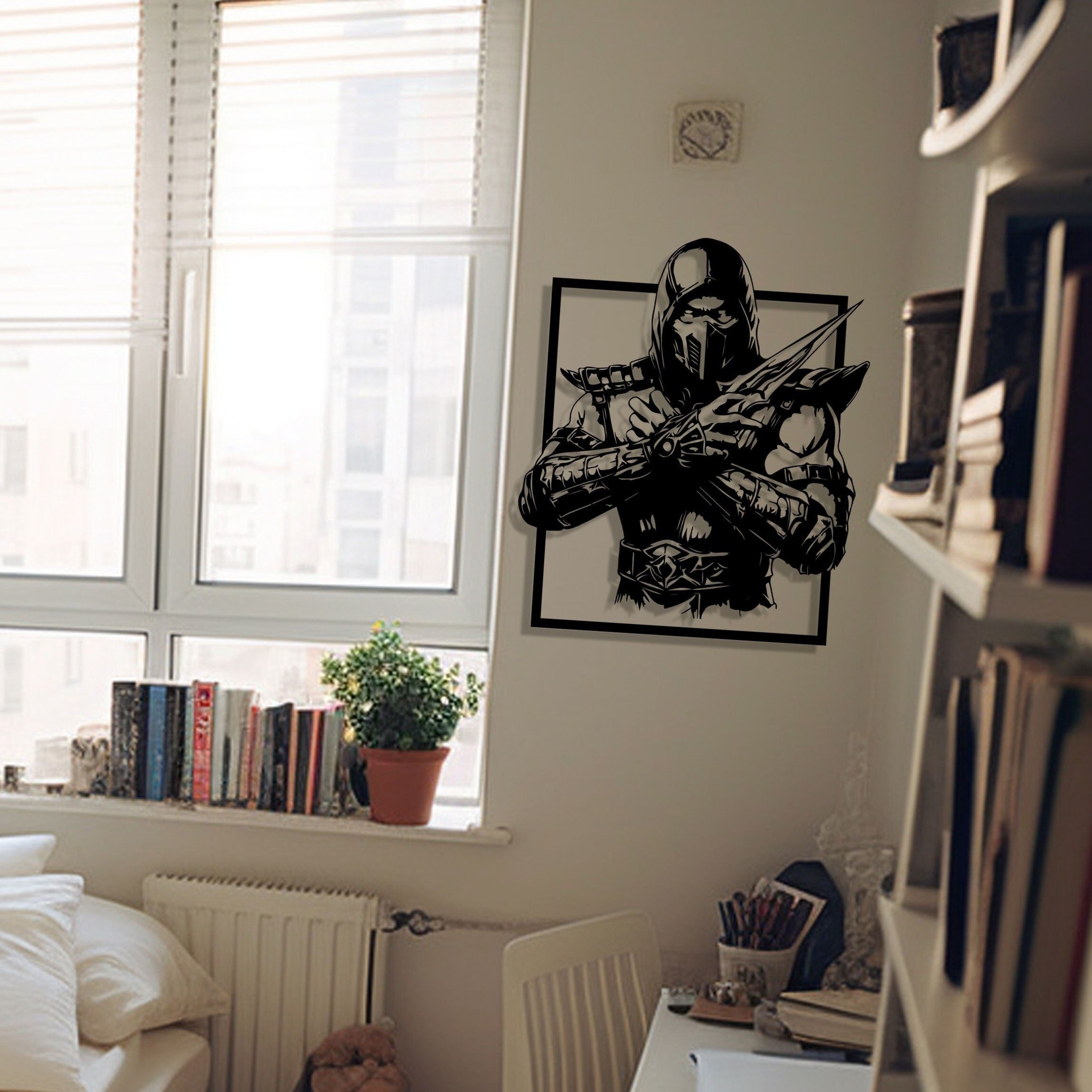 Scorpion Metal Wall Art - Mortal Kombat Gaming Room Decor - Iconic Birthday Gift