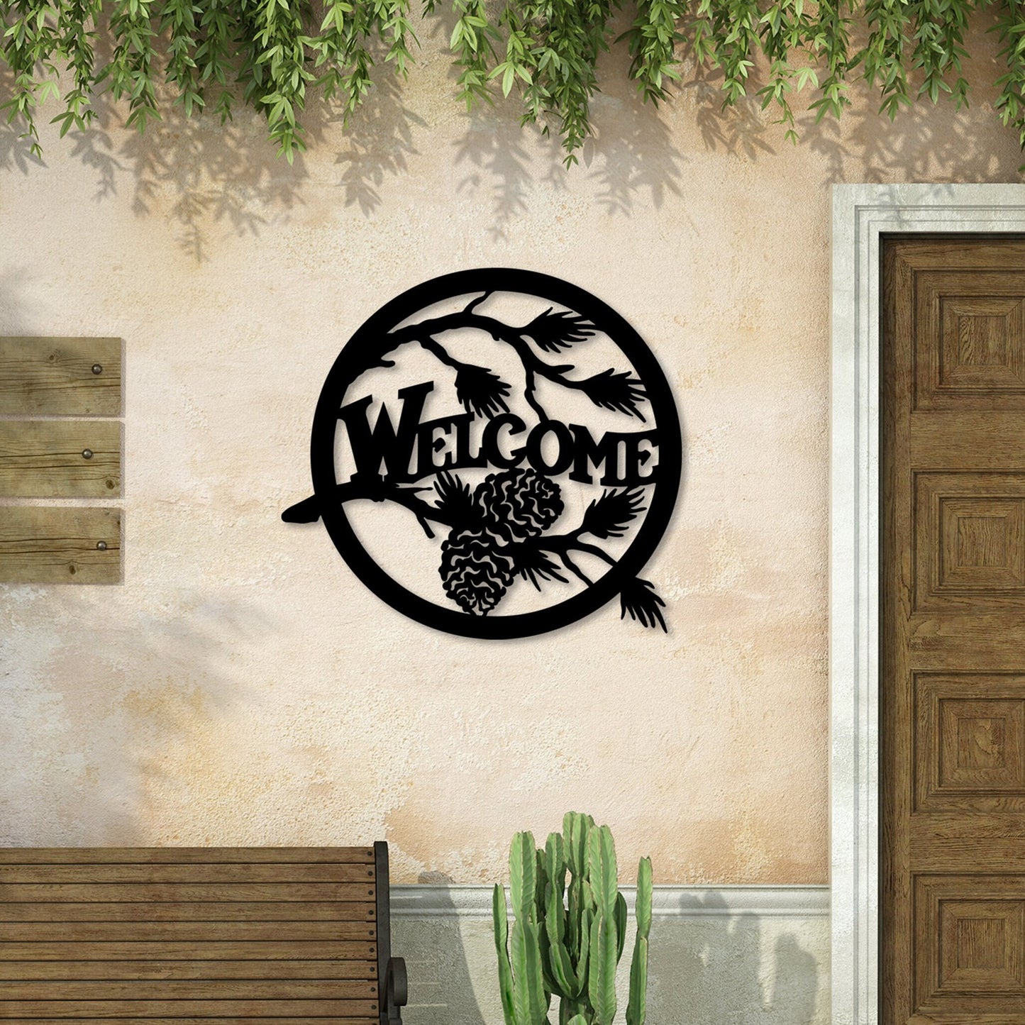 Welcome Metal Wall Art, Unique Home Porch Decor, New House Metal Gift, Welcome Metal Sign, Black Metal Wall Art, Gift for Her, Rustic Decor