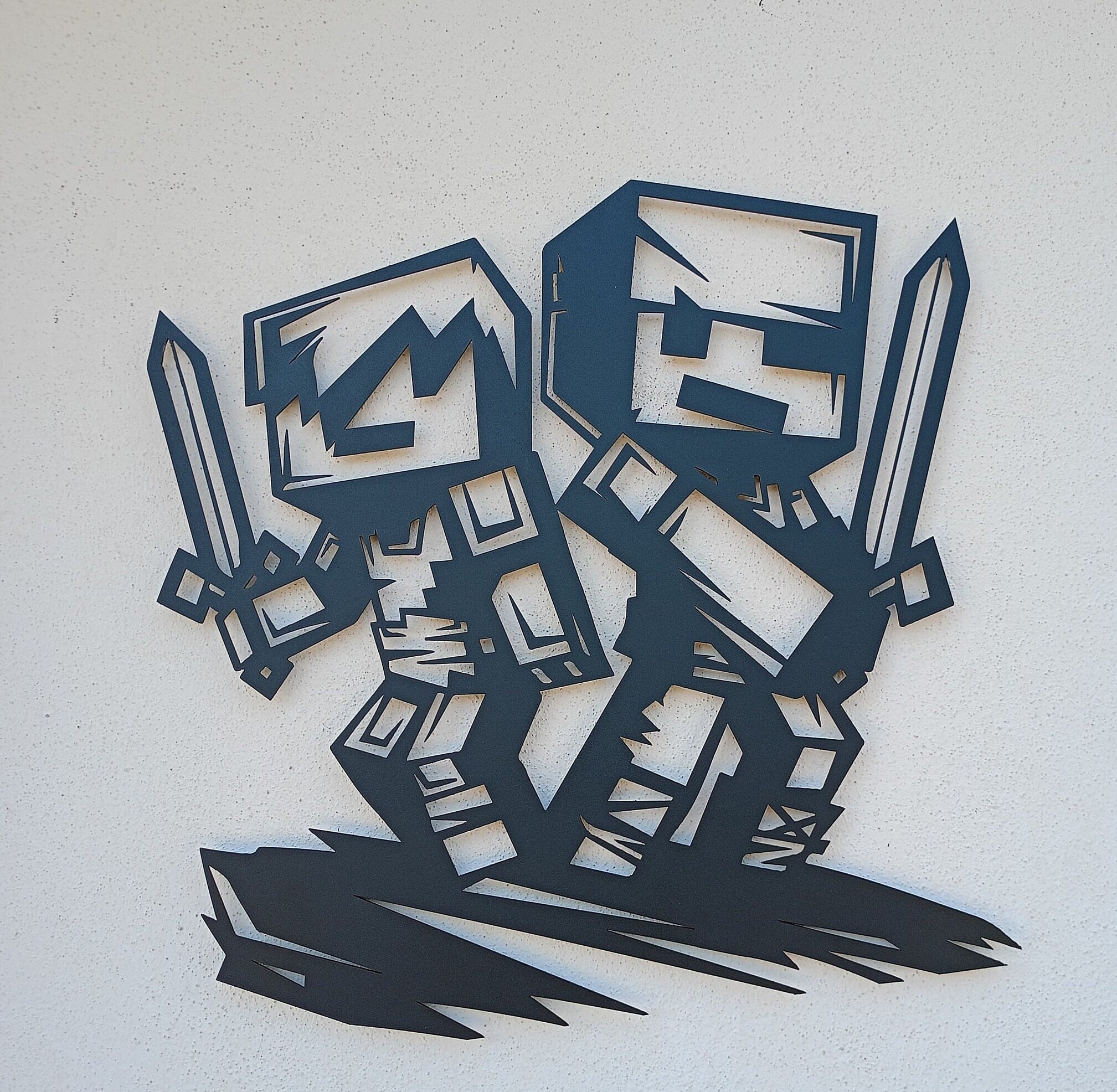 Minecraft Inspired Metal Wall Art, Modern Gamer Room Metal Decor, Minecraft Lovers Unique Birthday Gift, Best Gift, Valentine's Day gift