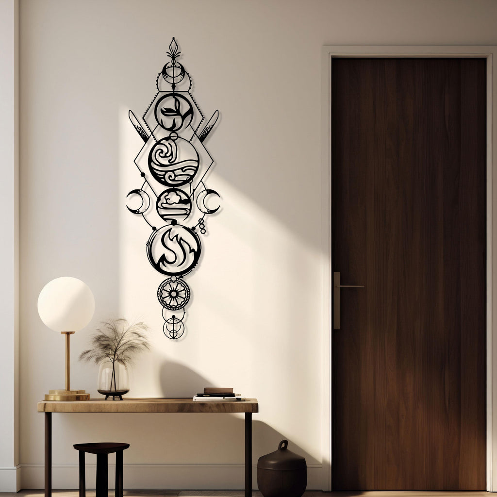 Four Elements Metal Wall Art - Unique Birthday Gift - Avatar Lovers Home Decor