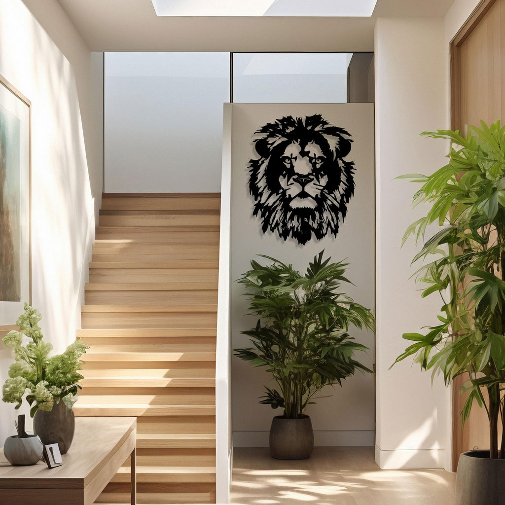 Lion Head Metal Wall Art - King of the Jungle Home Decor - Iconic Birthday Gift