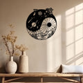 Yin Yang Metal Wall Art - Cosmic Mountain Scene Home Decor - Unique Birthday Gift