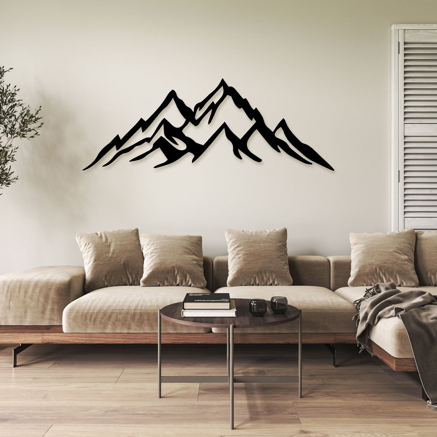 Mountain Metal Line Wall Art, Minimalist Metal Home Decor, Birthday Gift, Headboard Metal Wall Art, Best Home Decor, Gift for Her