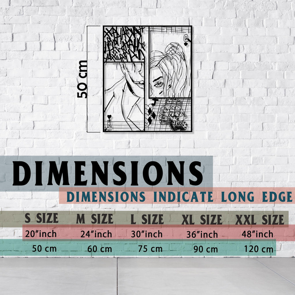 Joker Metal Wall Art - Harley Queen Home Decor- Joker Lovers  Unique Birthday Gift