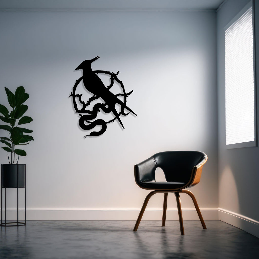 The Ballad of Songbirds and Snakes Metal Wall Art - Modern Minimalist Decor - Iconic Birthday Gift