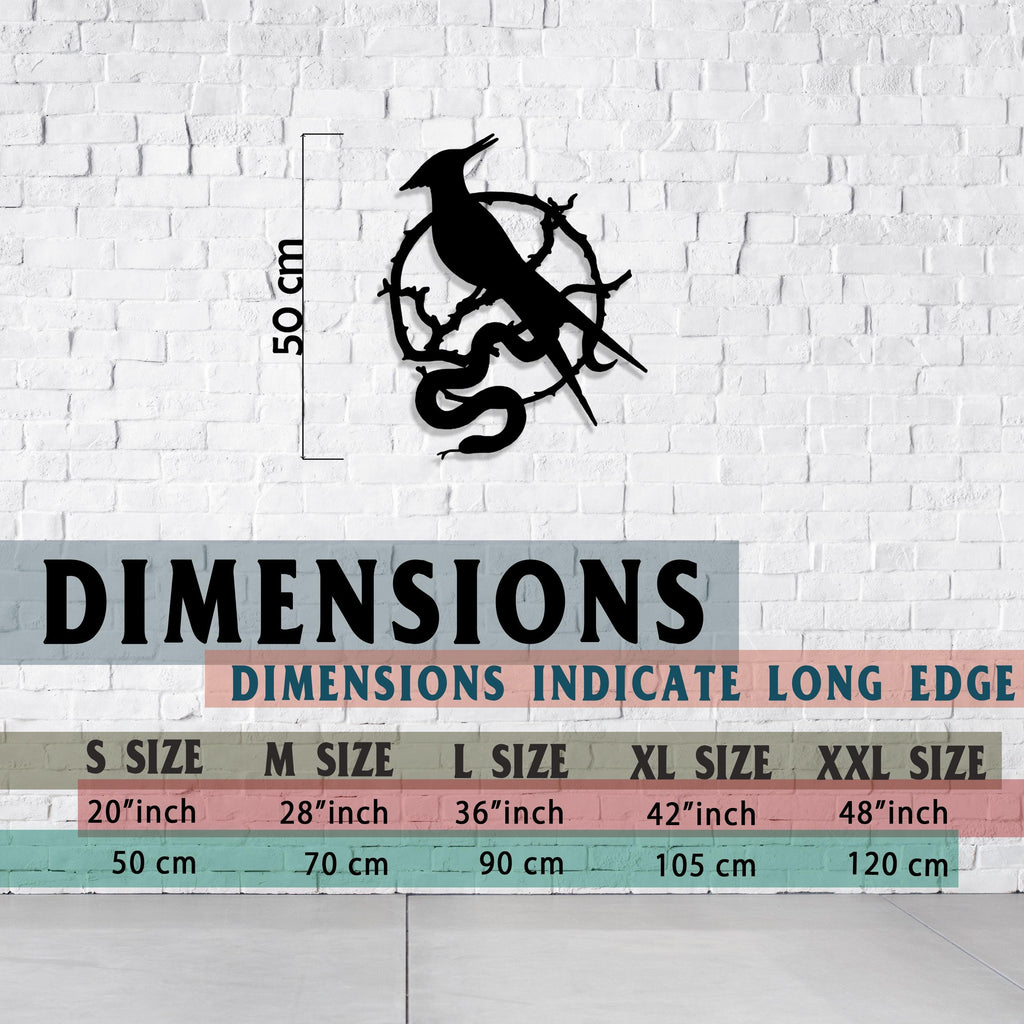 The Ballad of Songbirds and Snakes Metal Wall Art - Modern Minimalist Decor - Iconic Birthday Gift