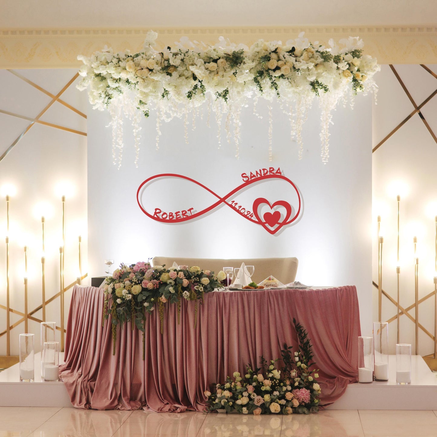 Customized Infinity Heart Metal Wall Art - Personalized Wedding Decor - Unique Anniversary Gift for Couples - Christmas Gift - Gift For Love