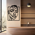 Abstract Metal Line Art - Modern Face Wall Decor - Unique Birthday Gift