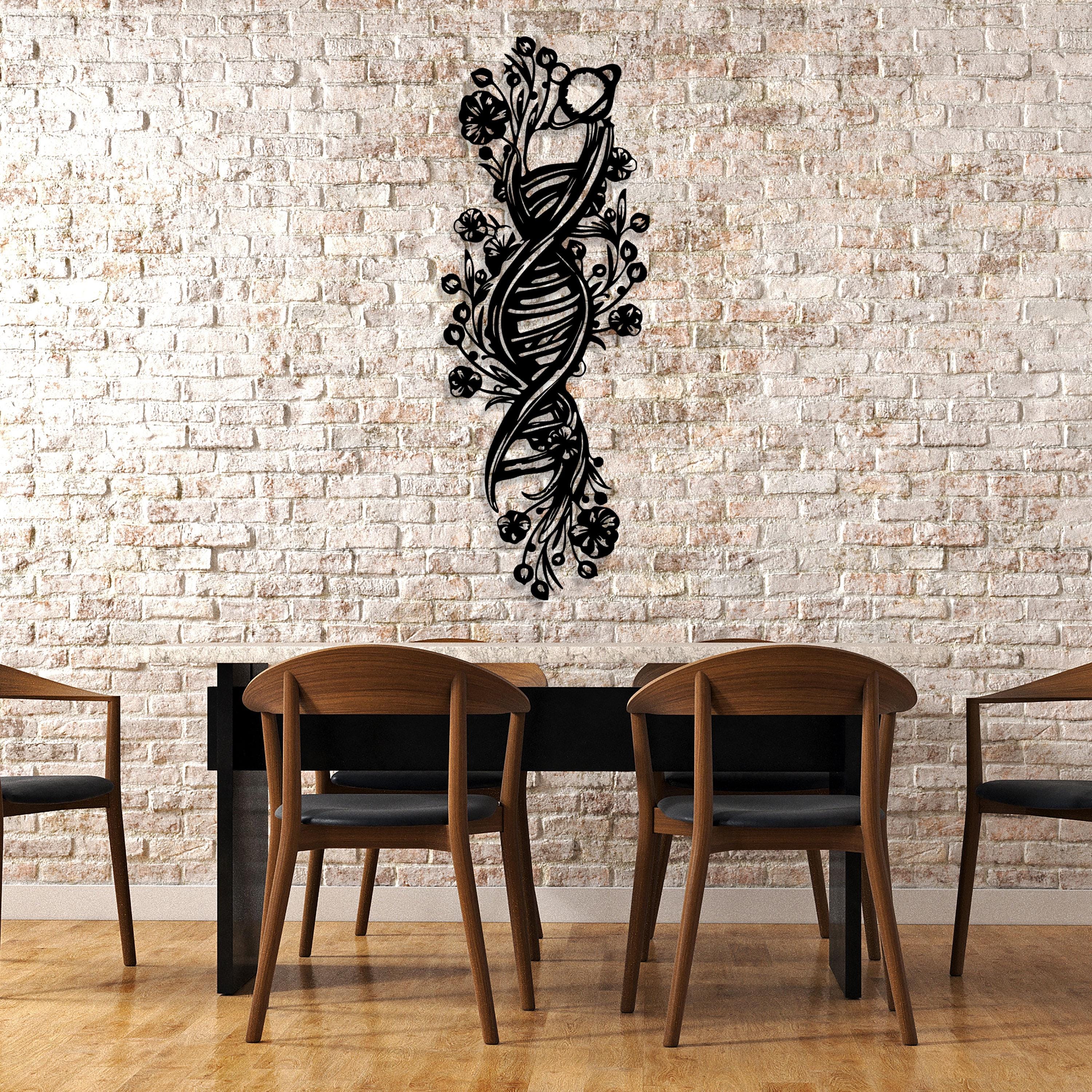 Floral DNA Metal Wall Art - Science Home Decor - Iconic Birthday Gift