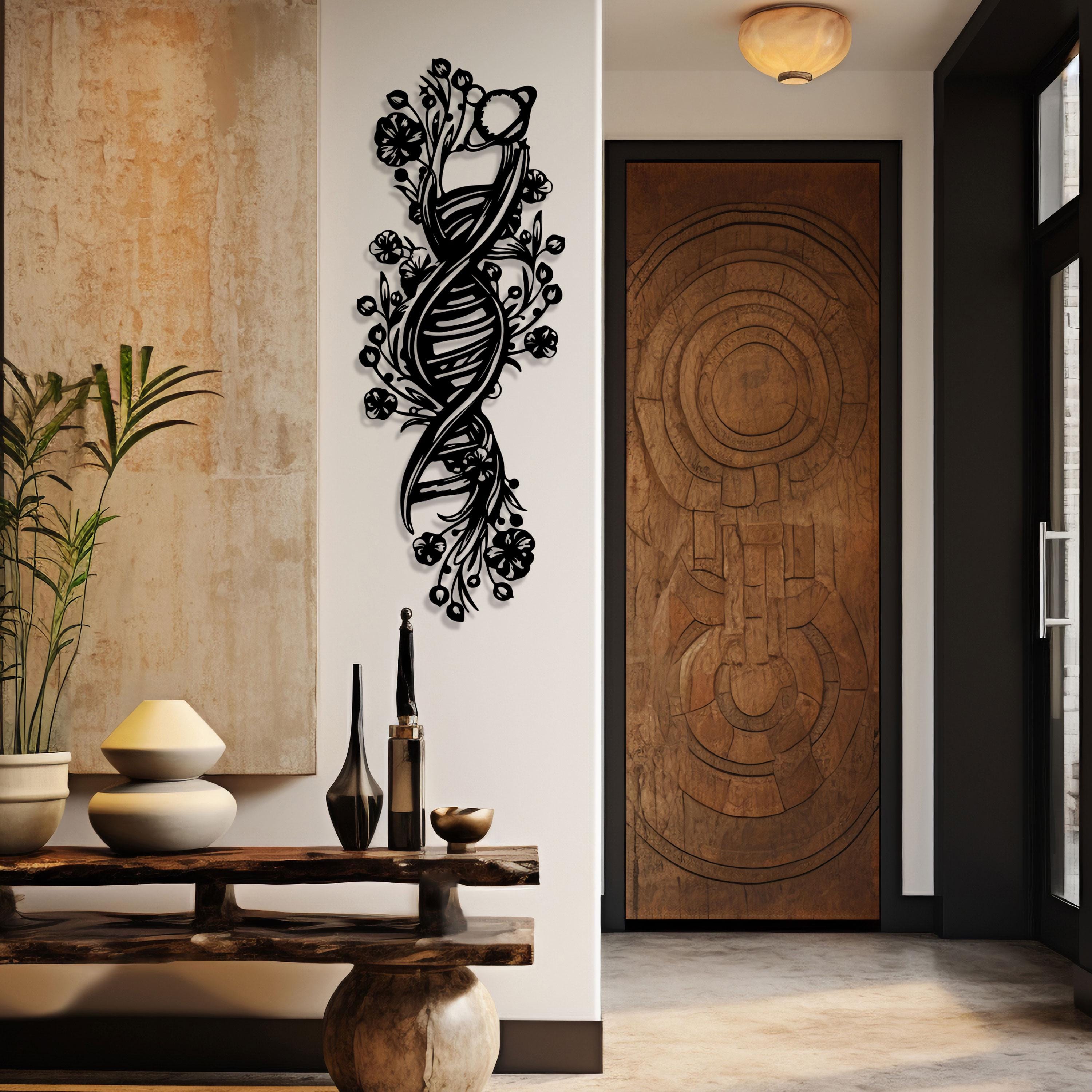 Floral DNA Metal Wall Art - Science Home Decor - Iconic Birthday Gift