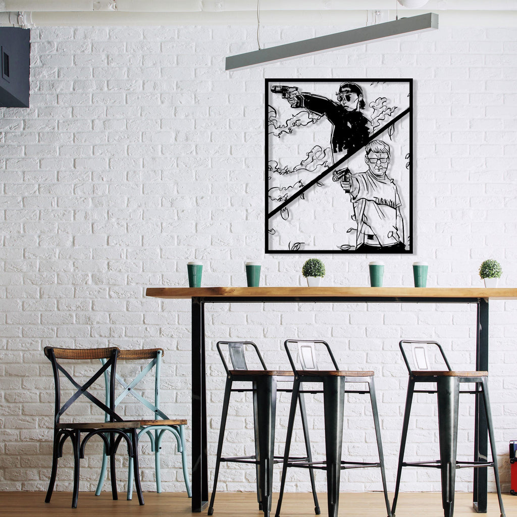 Iconic Shooter Metal Wall Art, Mancave Decor