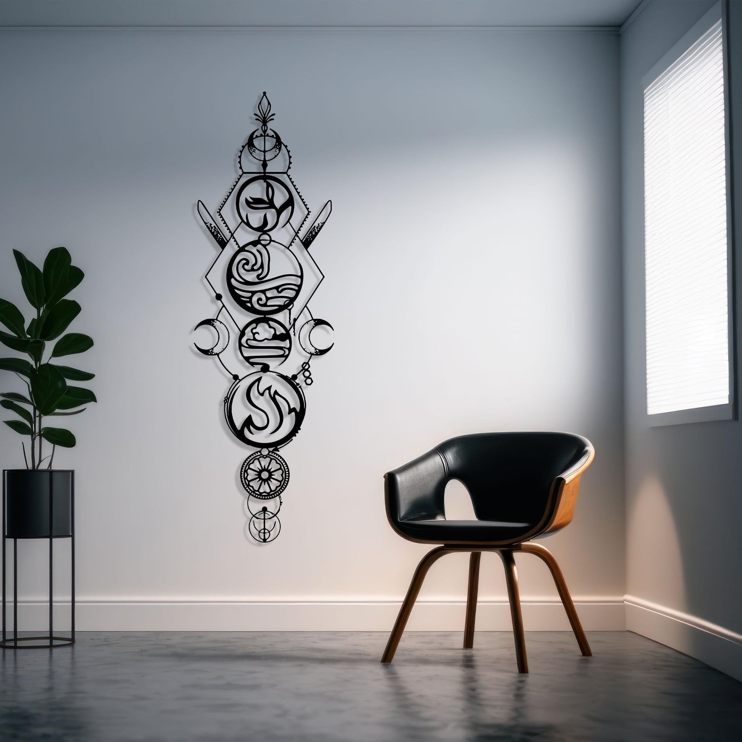 Four Elements Metal Wall Art, Fire, Water, Earth, Air, Unique Birthday Gift - Avatar Metal Wall Art - Bedroom Wall Art, Valentine's Day gift