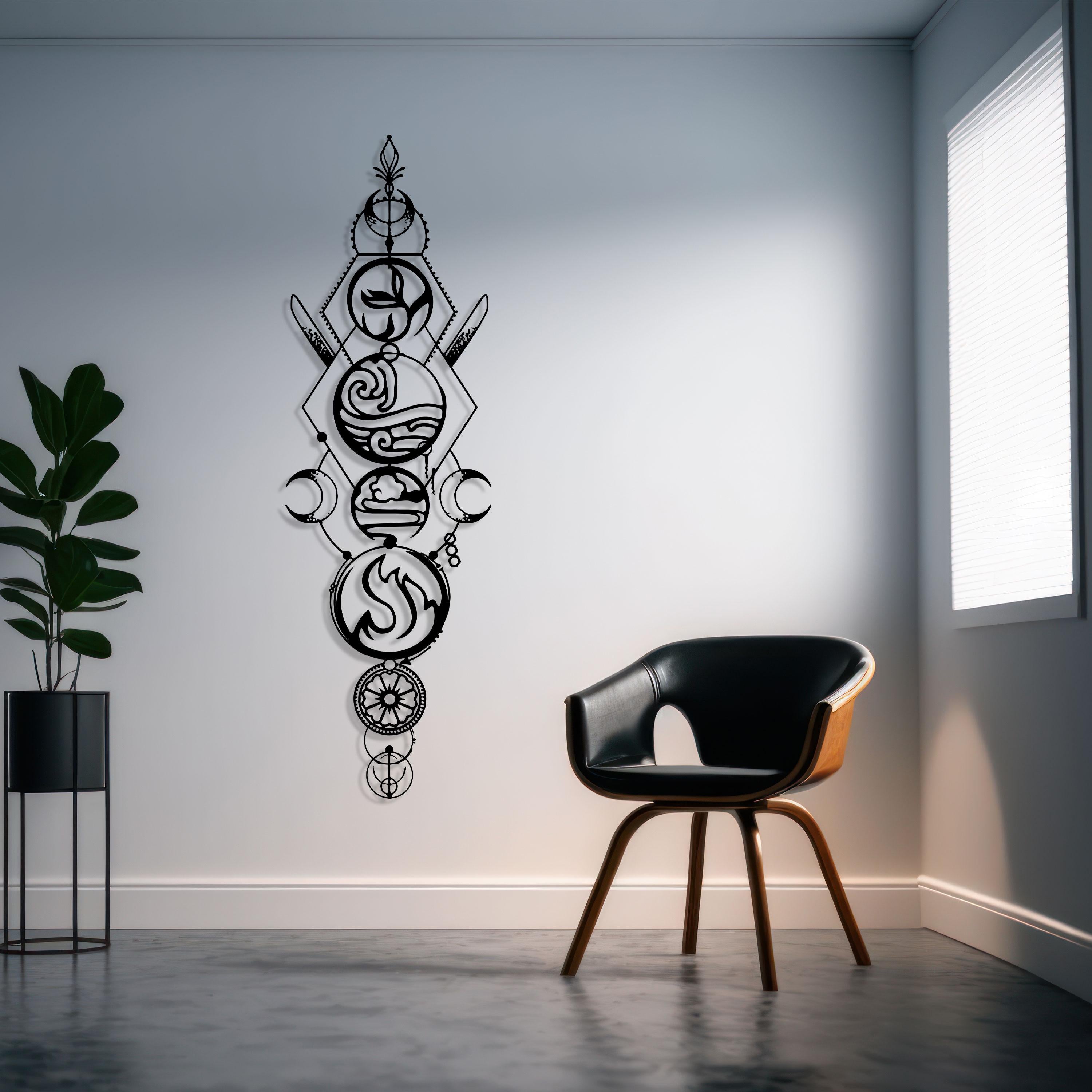 Four Elements Metal Wall Art - Unique Birthday Gift - Avatar Lovers Home Decor