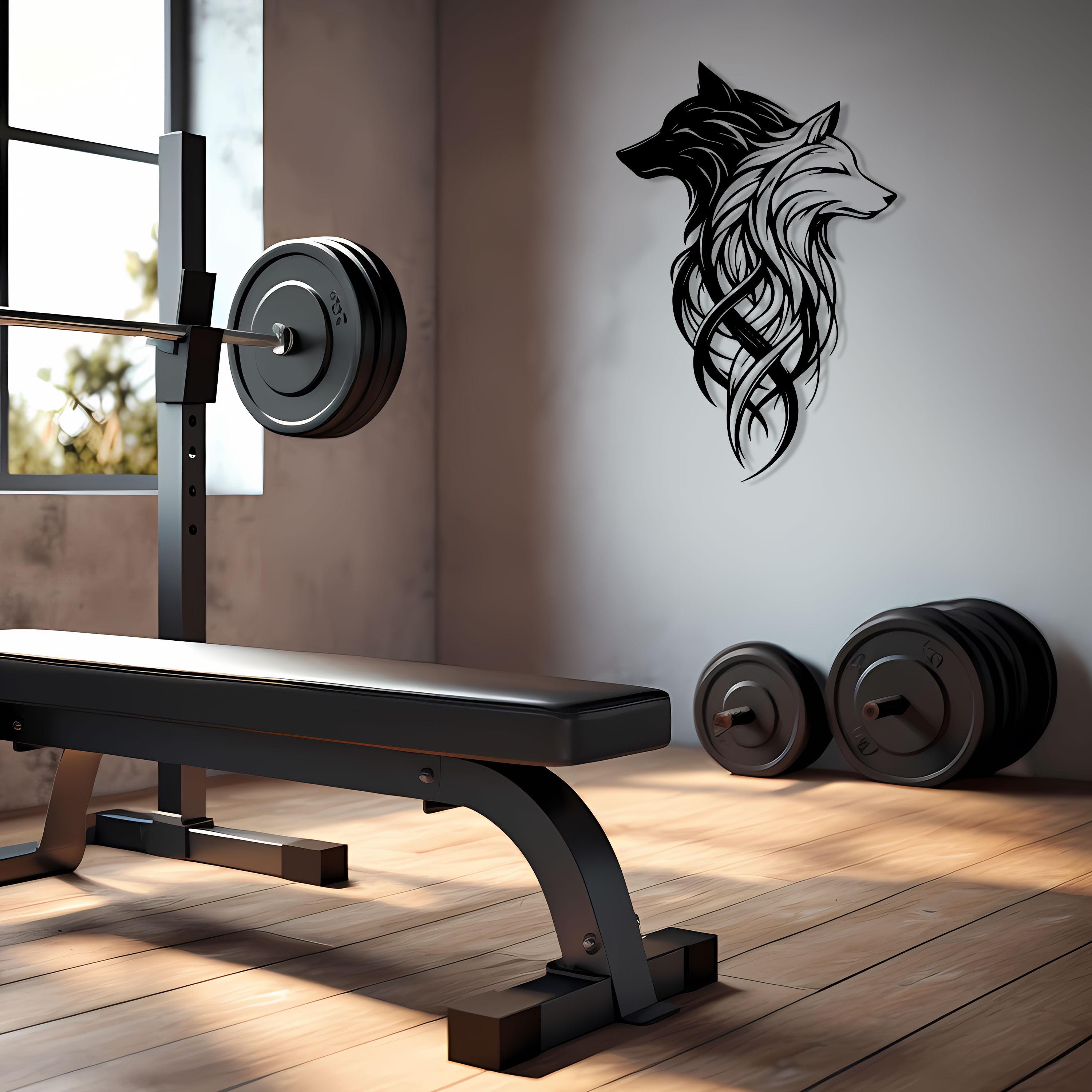 Two Wolves Metal Wall Art - Black & White Dual Wolf Head Decor - Unique Birthday Gift