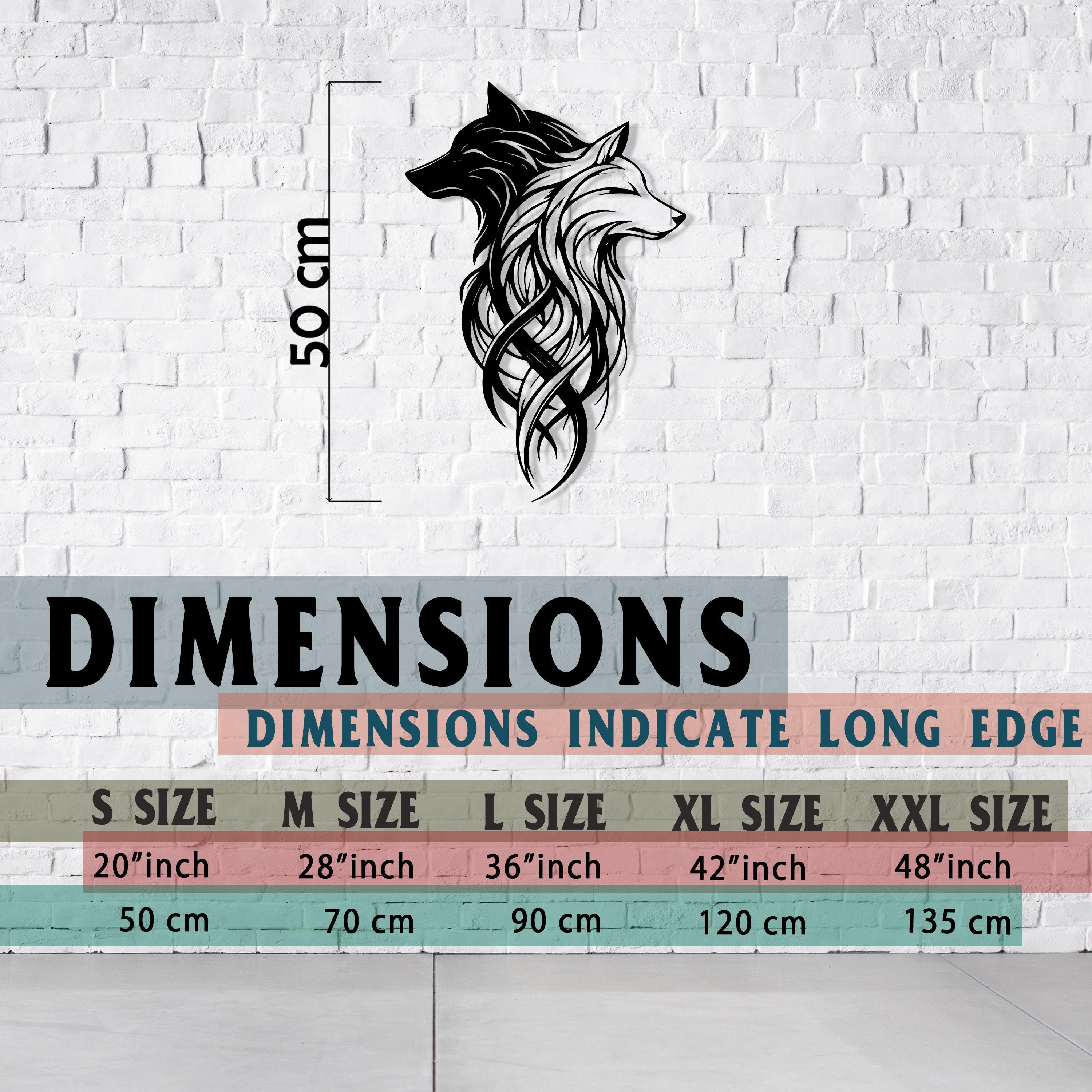 Two Wolves Metal Wall Art - Black & White Dual Wolf Head Decor - Unique Birthday Gift