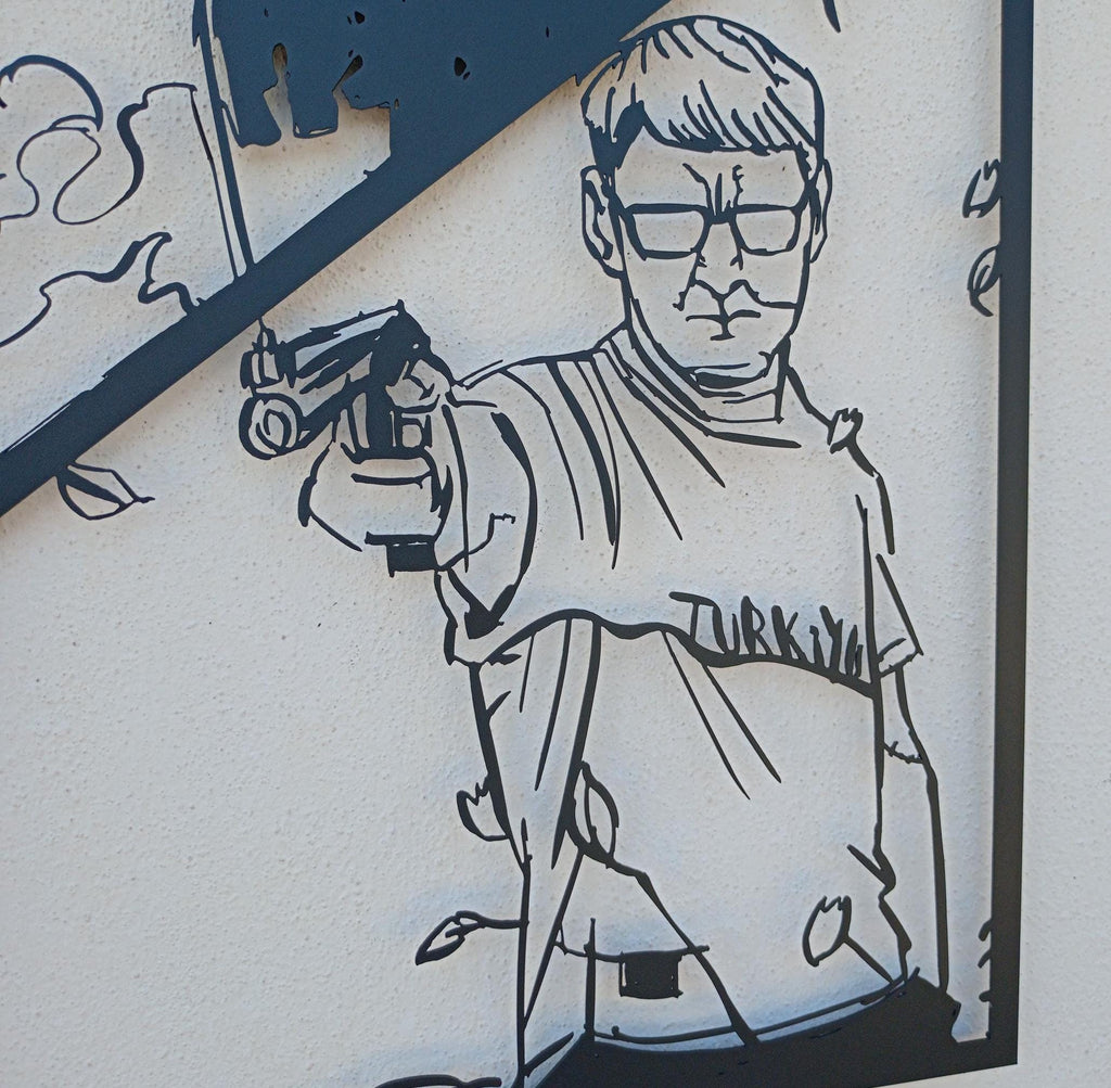 Iconic Shooter Metal Wall Art, Mancave Decor