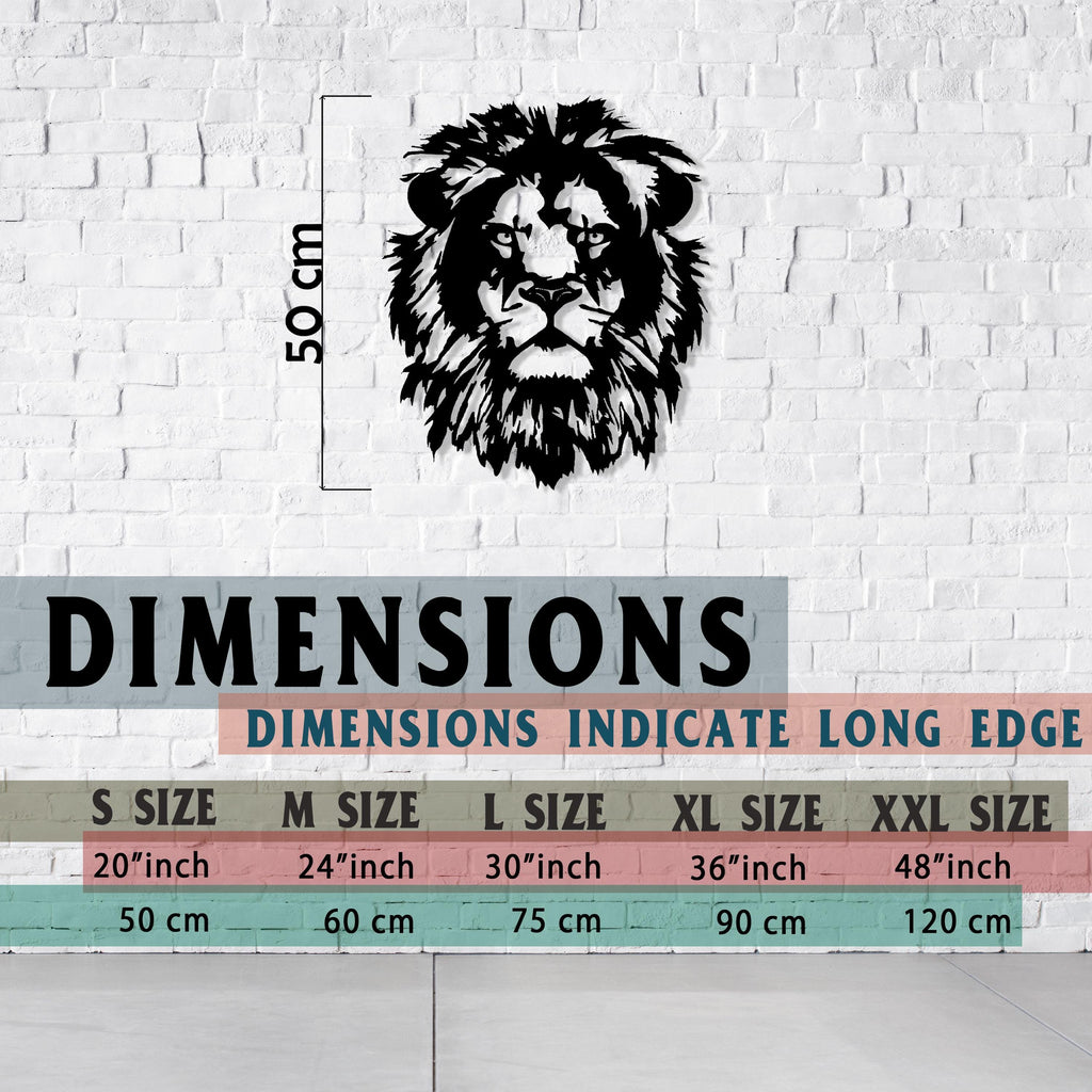 Lion Head Metal Wall Art - King of the Jungle Home Decor - Iconic Birthday Gift