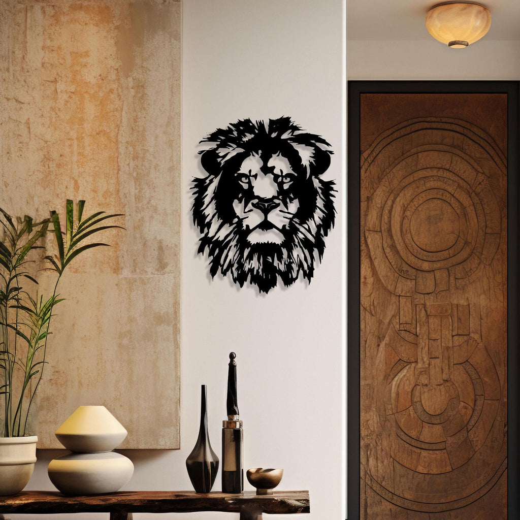 Lion Head Metal Wall Art - King of the Jungle Home Decor - Iconic Birthday Gift