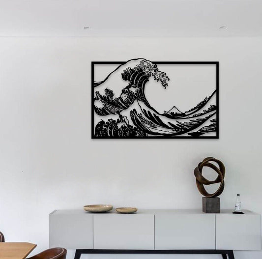 Hokusai Katsushika Wave, Kanagawa Oki Nami Ura, Ukiyo-e, The Great Wave Metal Wall Art, Famous Ocean Metal Wall Decor, Wave Lovers Gift,
