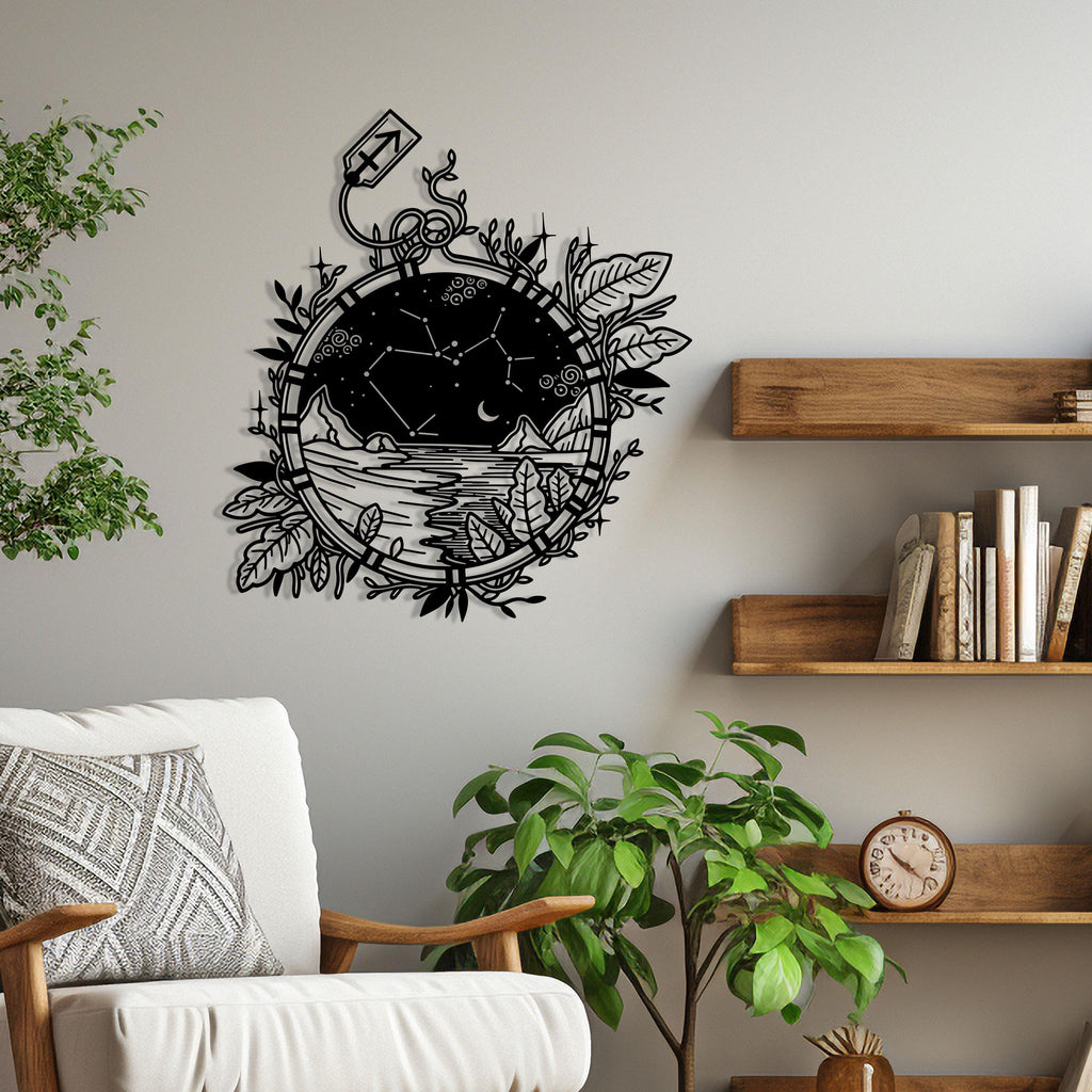 Sagittarius Constellation Metal Wall Art - Nature-Inspired Celestial Decor - Unique Birthday Gift