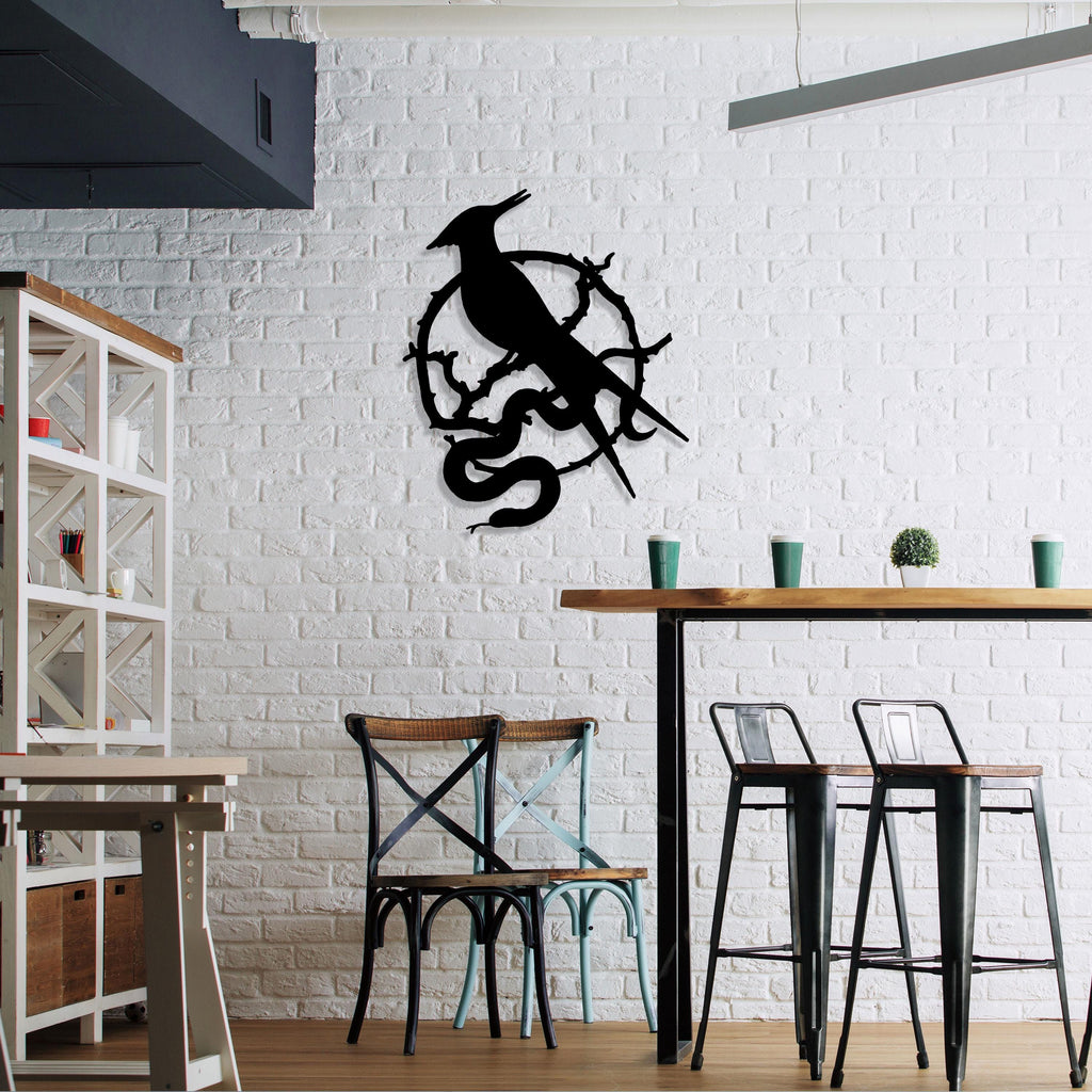 The Ballad of Songbirds and Snakes Metal Wall Art - Modern Minimalist Decor - Iconic Birthday Gift