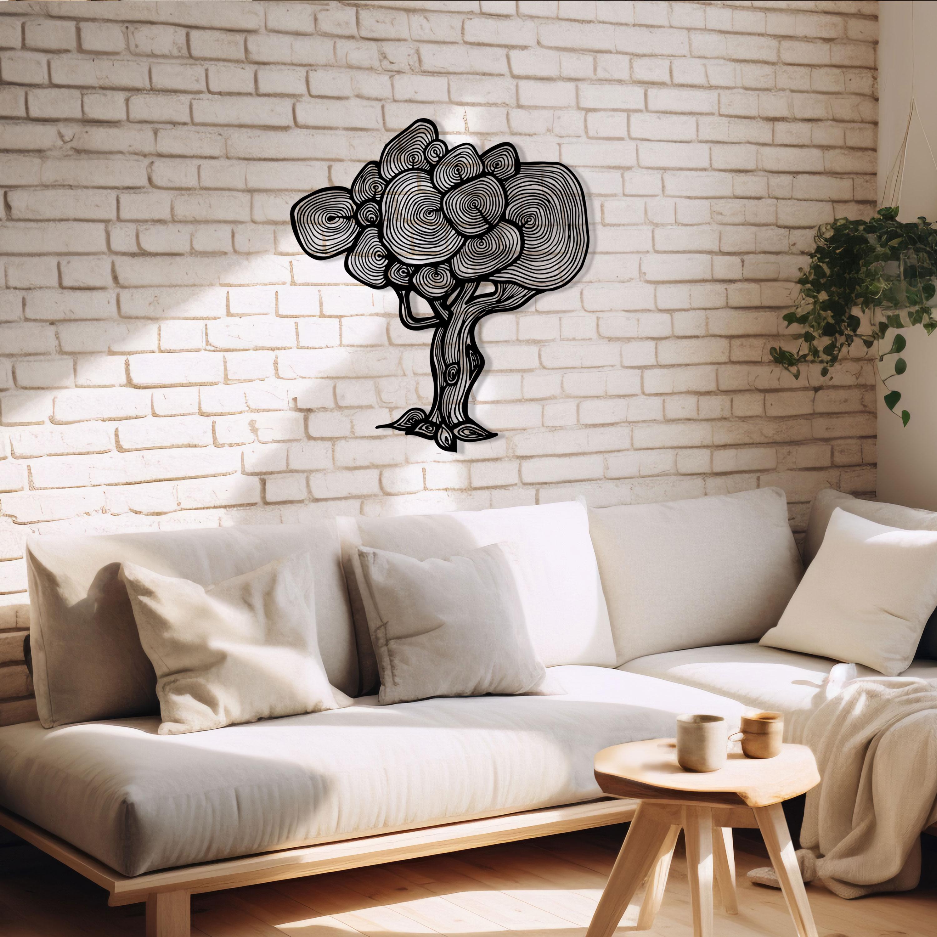 Unique Tree Metal Wall Art - Modern Black Tree Metal Wall Decor - Christmas Gift, Unique Birthday Gift - Nature Inspired Metal Wall Hanging