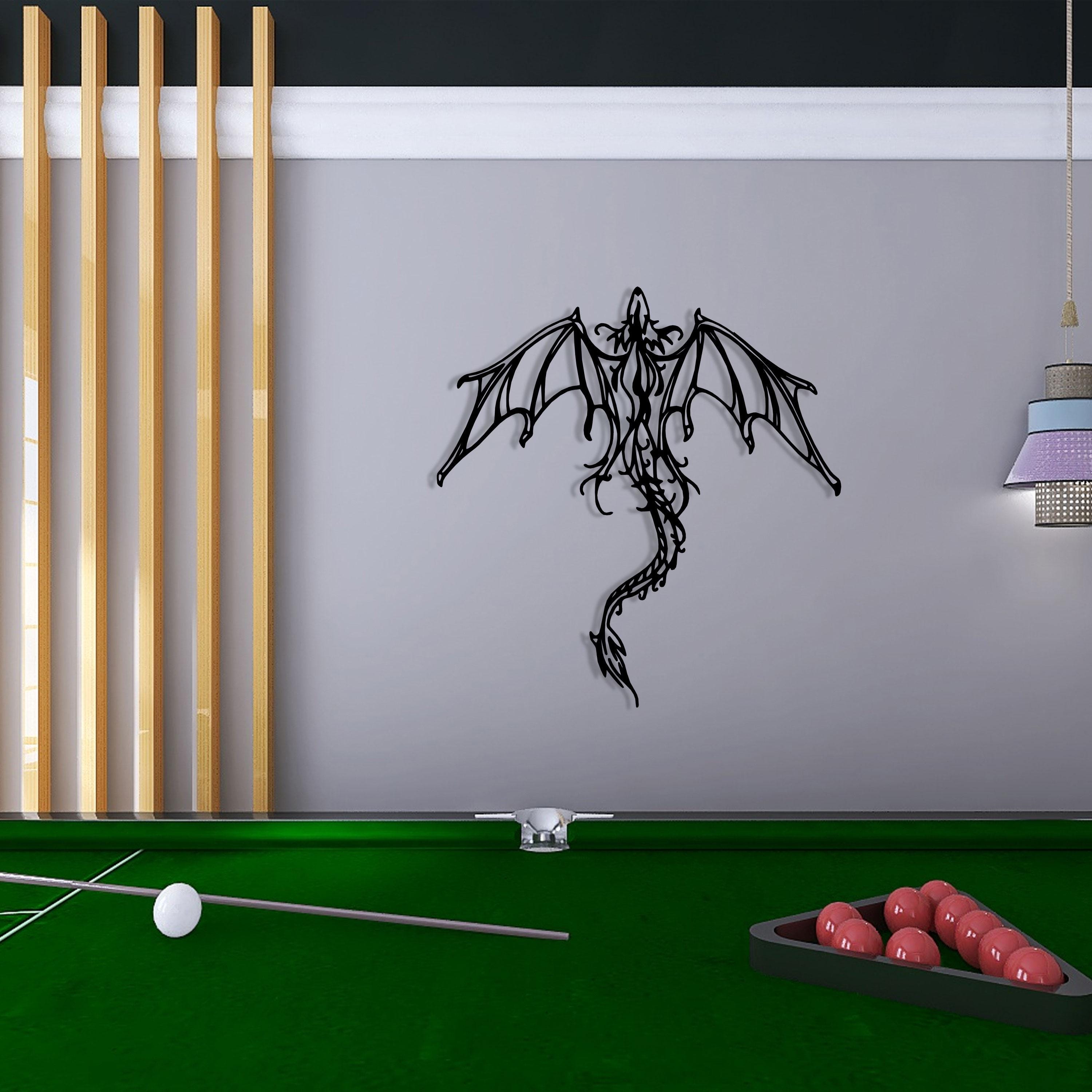 Dragon Metal Wall Art, Bedroom Metal Home Decor, Dragon Lovers Brithday Gift, Game Room Wall Decor, Best Gift for Gamer, Christmas Gift