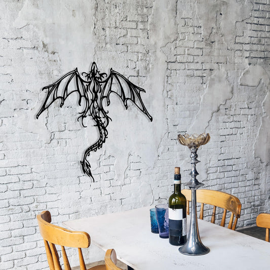 Dragon Metal Wall Art, Bedroom Metal Home Decor, Dragon Lovers Brithday Gift, Game Room Wall Decor, Best Gift for Gamer, Christmas Gift