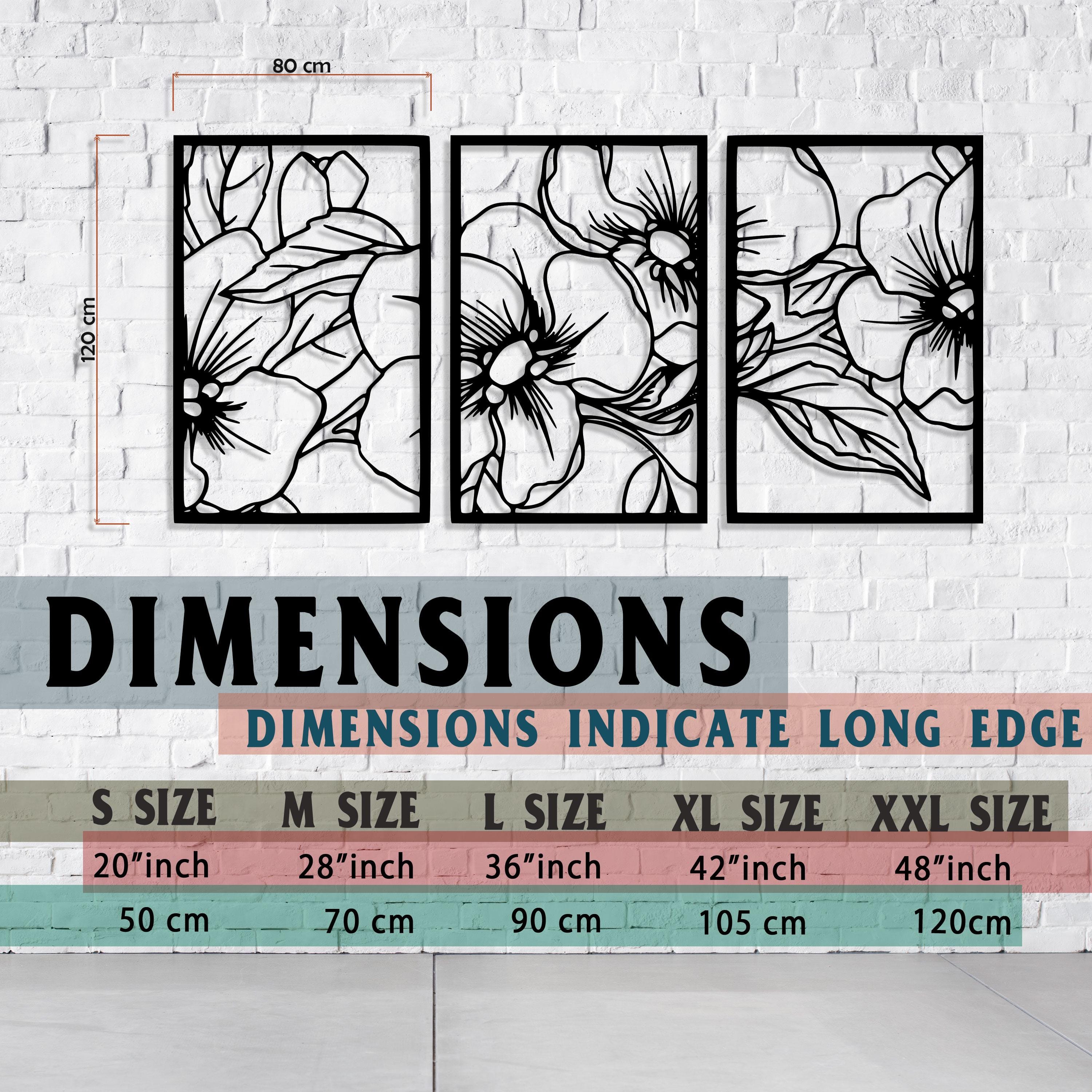 Floral Trio Metal Wall Art, 3 pcs Flowers Metal Wall Decor, Kitchen Metal Wall Art, Unique Birthday Gift, Gift For Mom, Valentine's Day gift