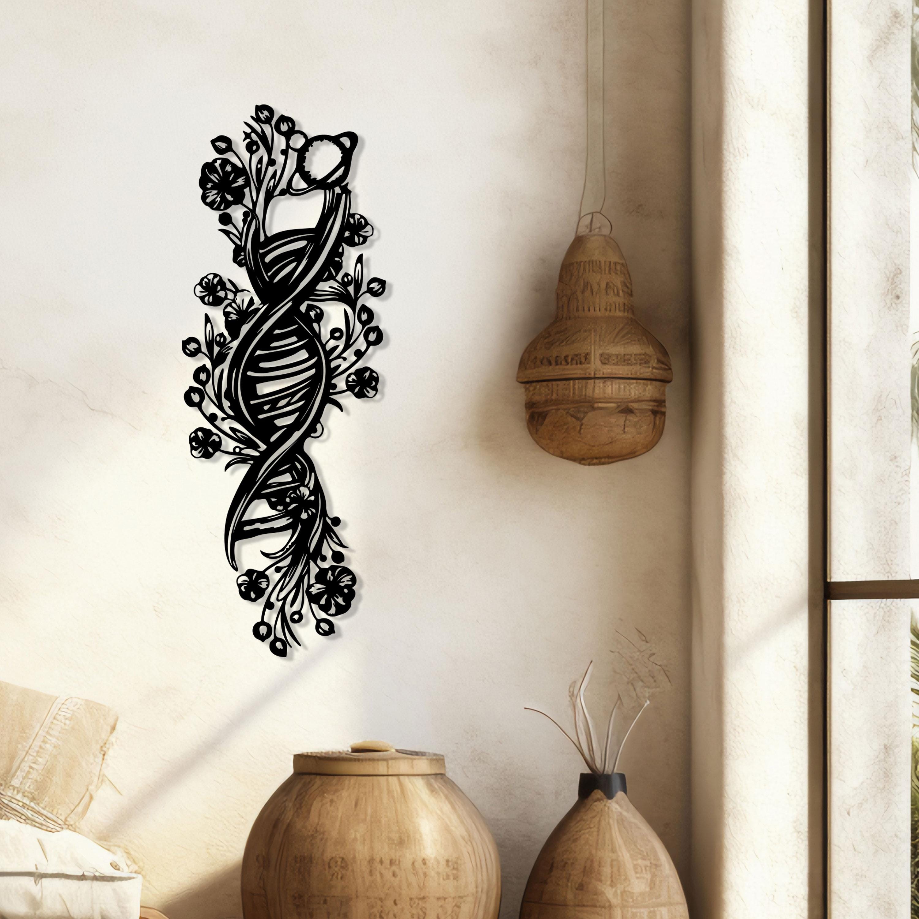 Floral DNA Metal Wall Art - Science Home Decor - Iconic Birthday Gift