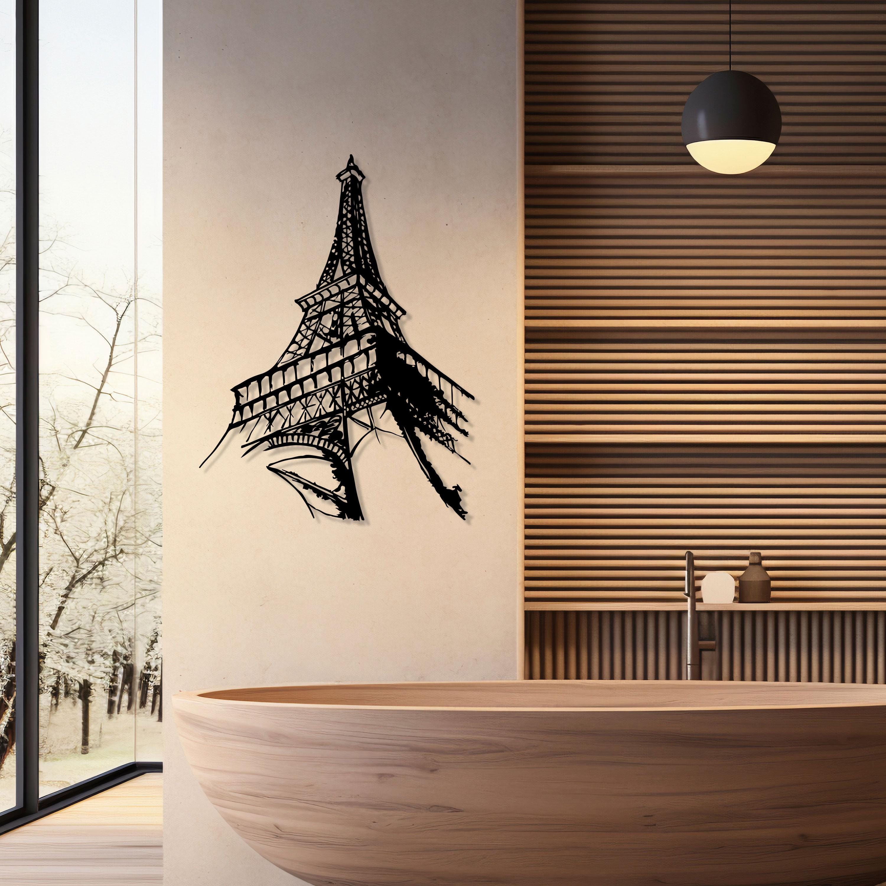 Paris Eiffel Tower Metal Wall Art, Christmas Gift, Unique Birthday Gift, Modern Metal Wall Home Decor, Valentine's Day gift, Free Shipping
