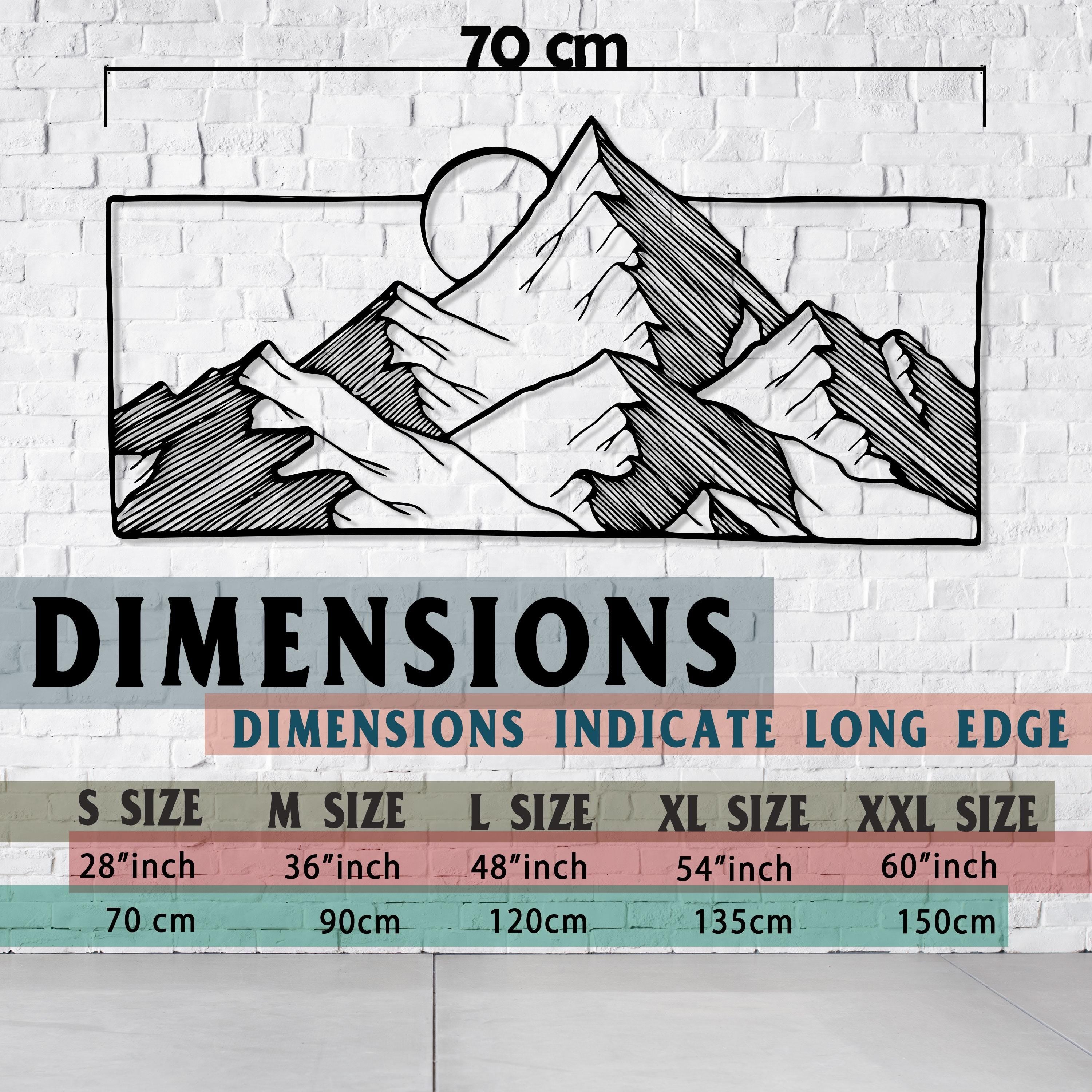 Modern Mountain Sun Metal Wall Art - Outdoor Metal Cabin Decor - Birthday Gift