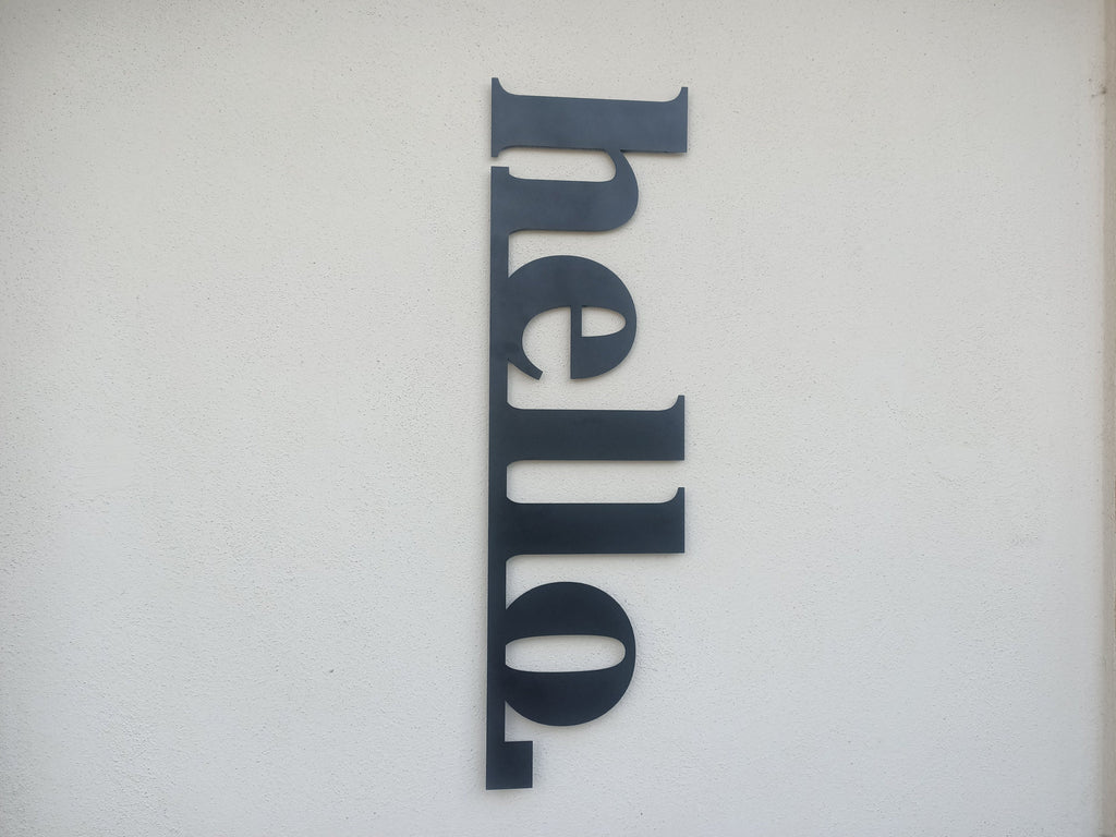 Metal House Entry Hello Wall Art, Garden Metal Wall Art, Housewarming Gift, Office Entry Metal Hello Decor, Gift for Family, Christmas Gift