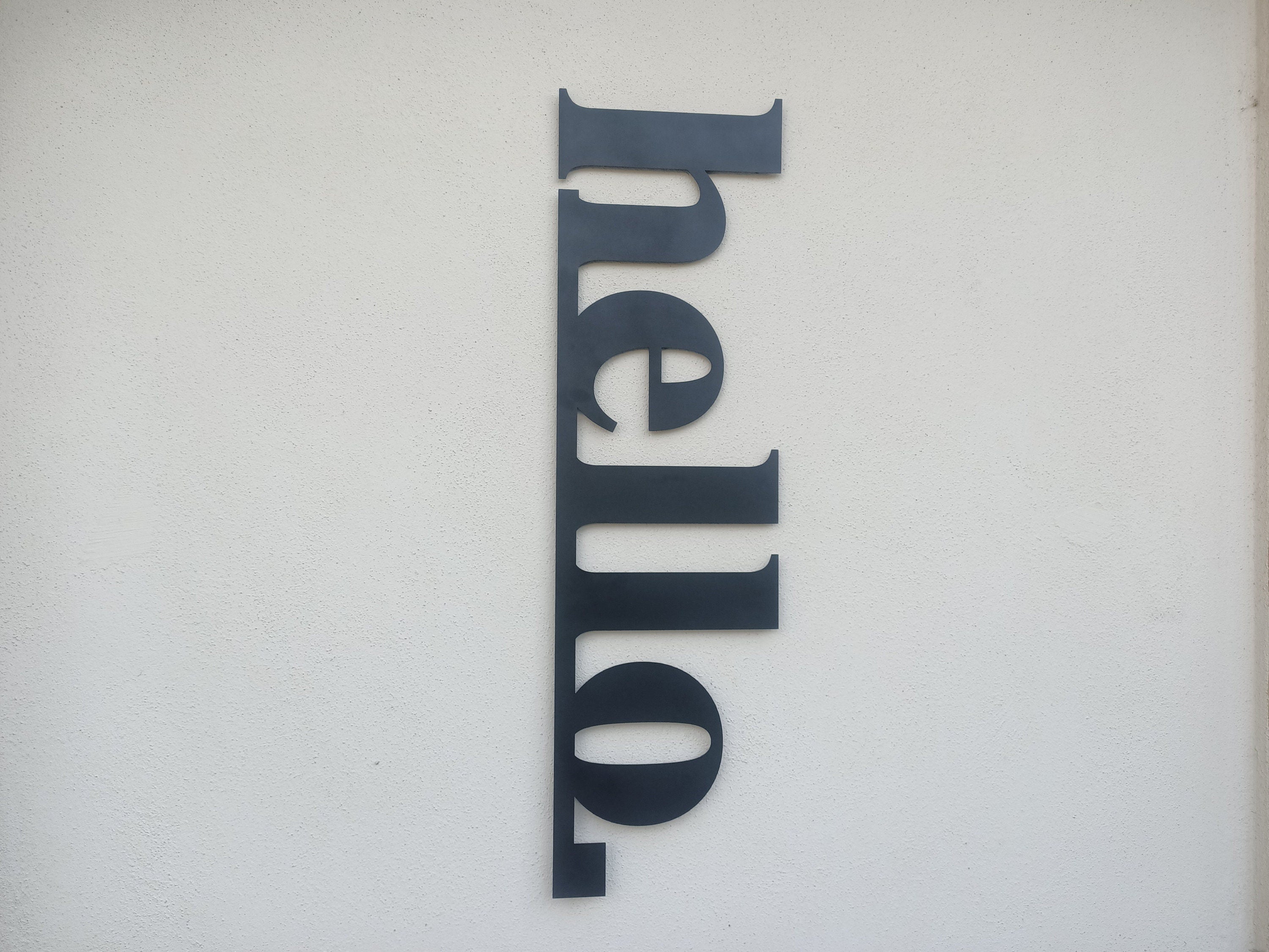 Metal House Entry Hello Wall Art, Garden Metal Wall Art, Housewarming Gift, Office Entry Metal Hello Decor, Gift for Family, Christmas Gift