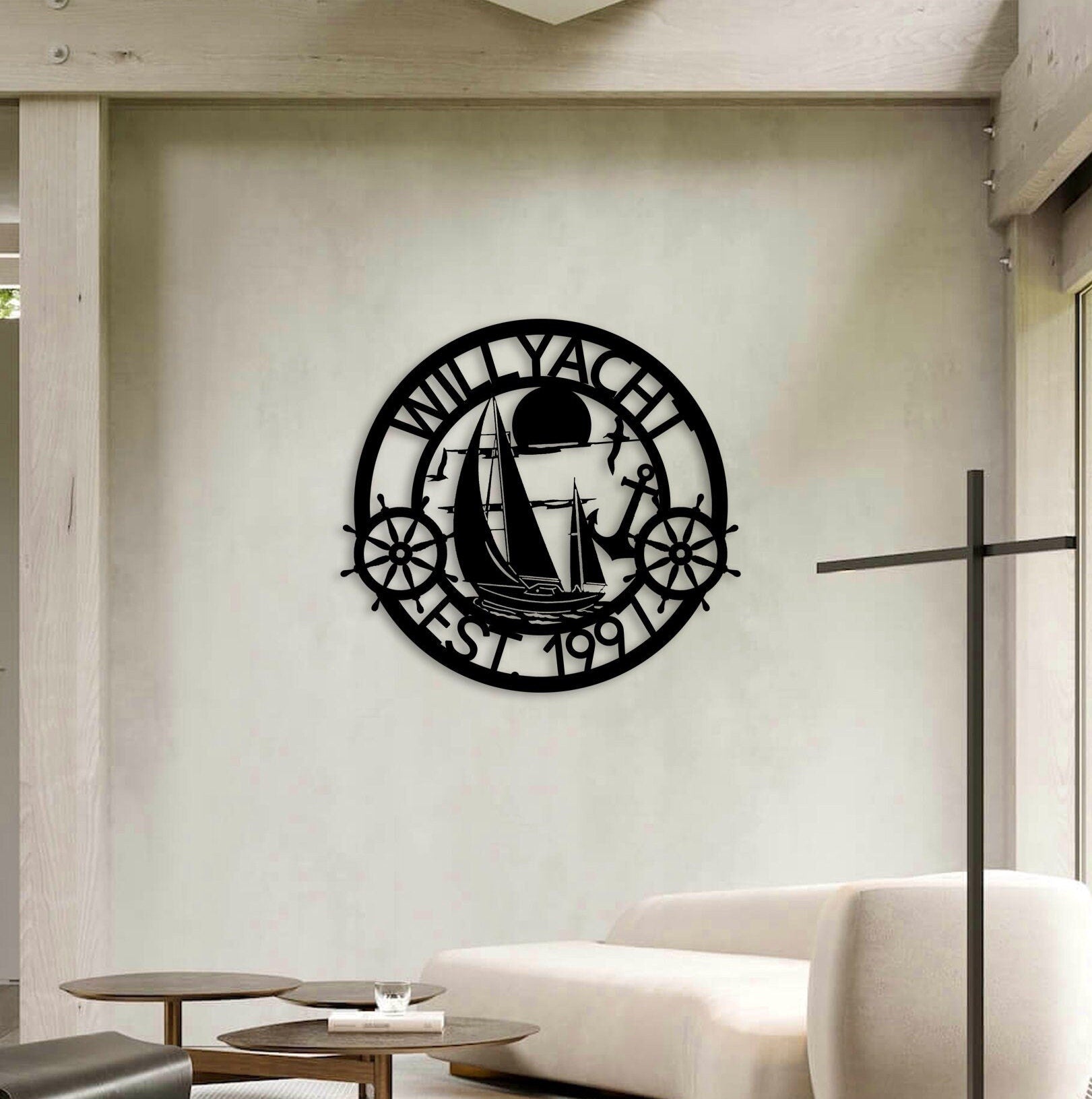 Personalized Yacht Metal Wall Art, Marine Metal Wall Art, Custom Metal Sign, Organization Sign, Sign, Yacht Wall Sign, Valentine's Day Gift