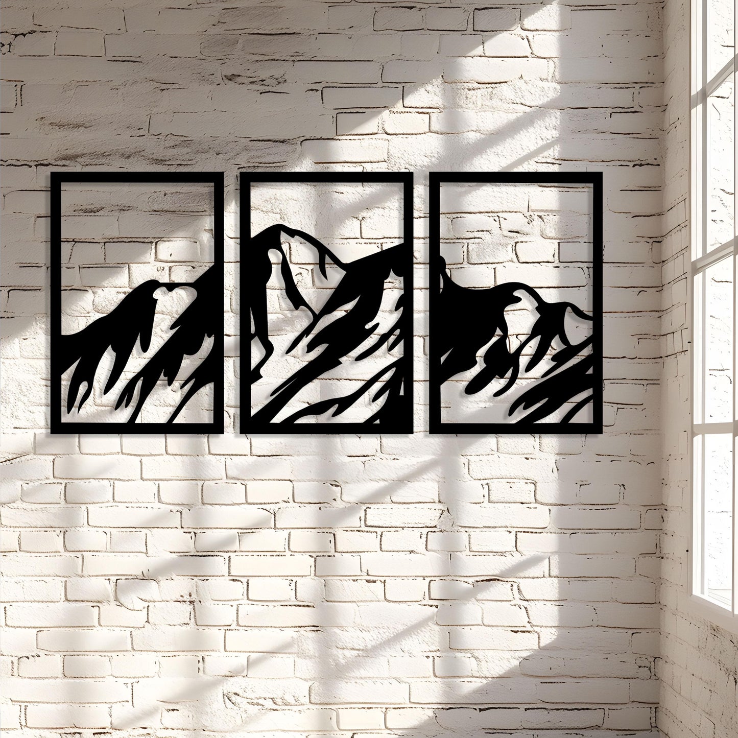 Mountain Metal Wall Line Art, 3 pcs Mountain Metal Wall Decor, Kitchen Metal Wall Art, Unique Birthday Gift, Best Gift, Christmas Gift