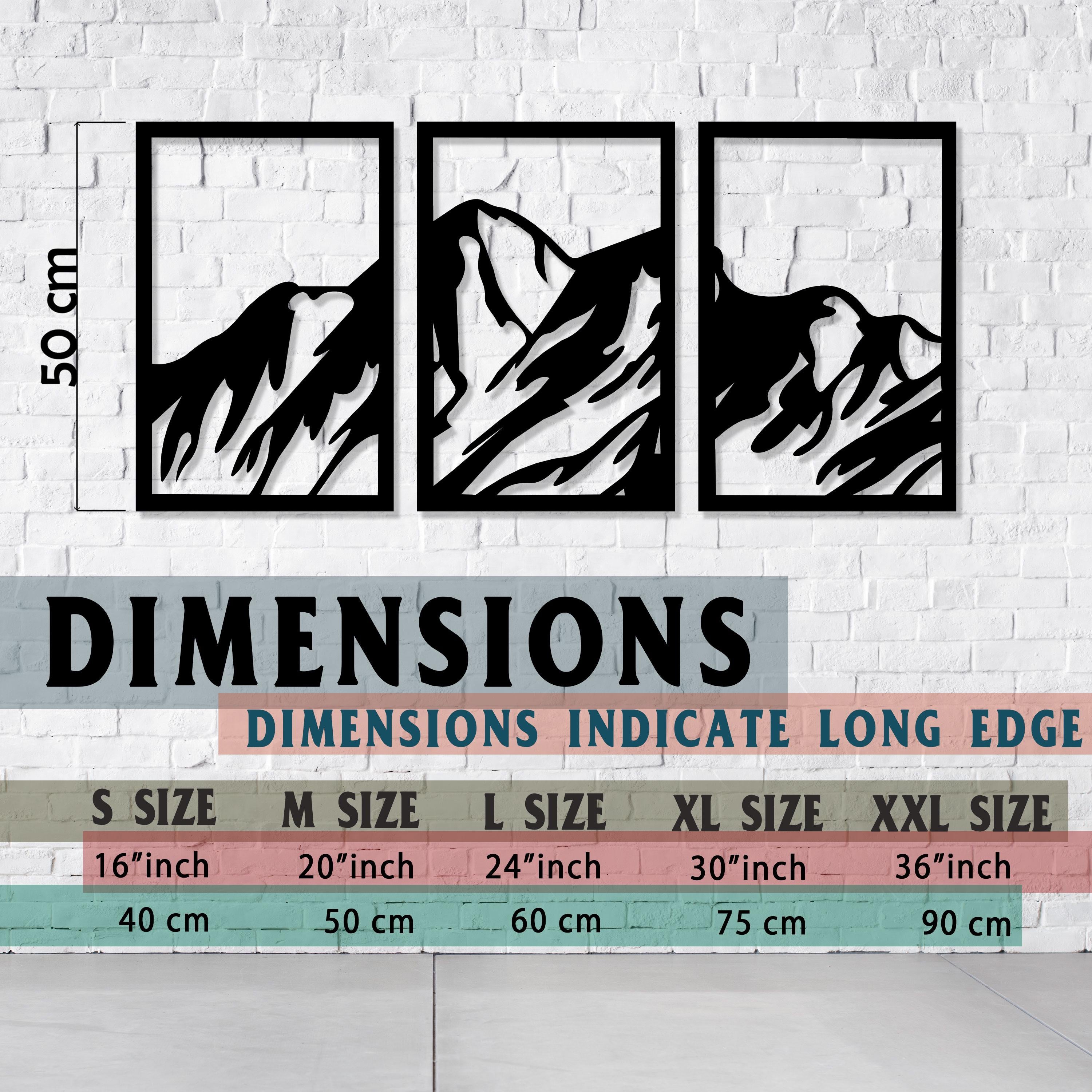 Mountain Metal Wall Line Art, 3 pcs Mountain Metal Wall Decor, Kitchen Metal Wall Art, Unique Birthday Gift, Best Gift, Christmas Gift