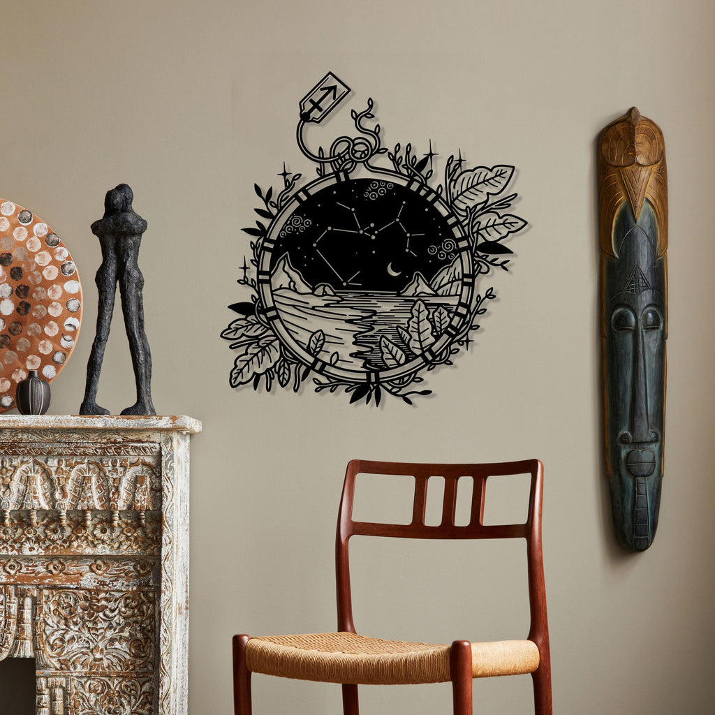 Sagittarius Constellation Metal Wall Art - Nature-Inspired Celestial Decor - Unique Birthday Gift
