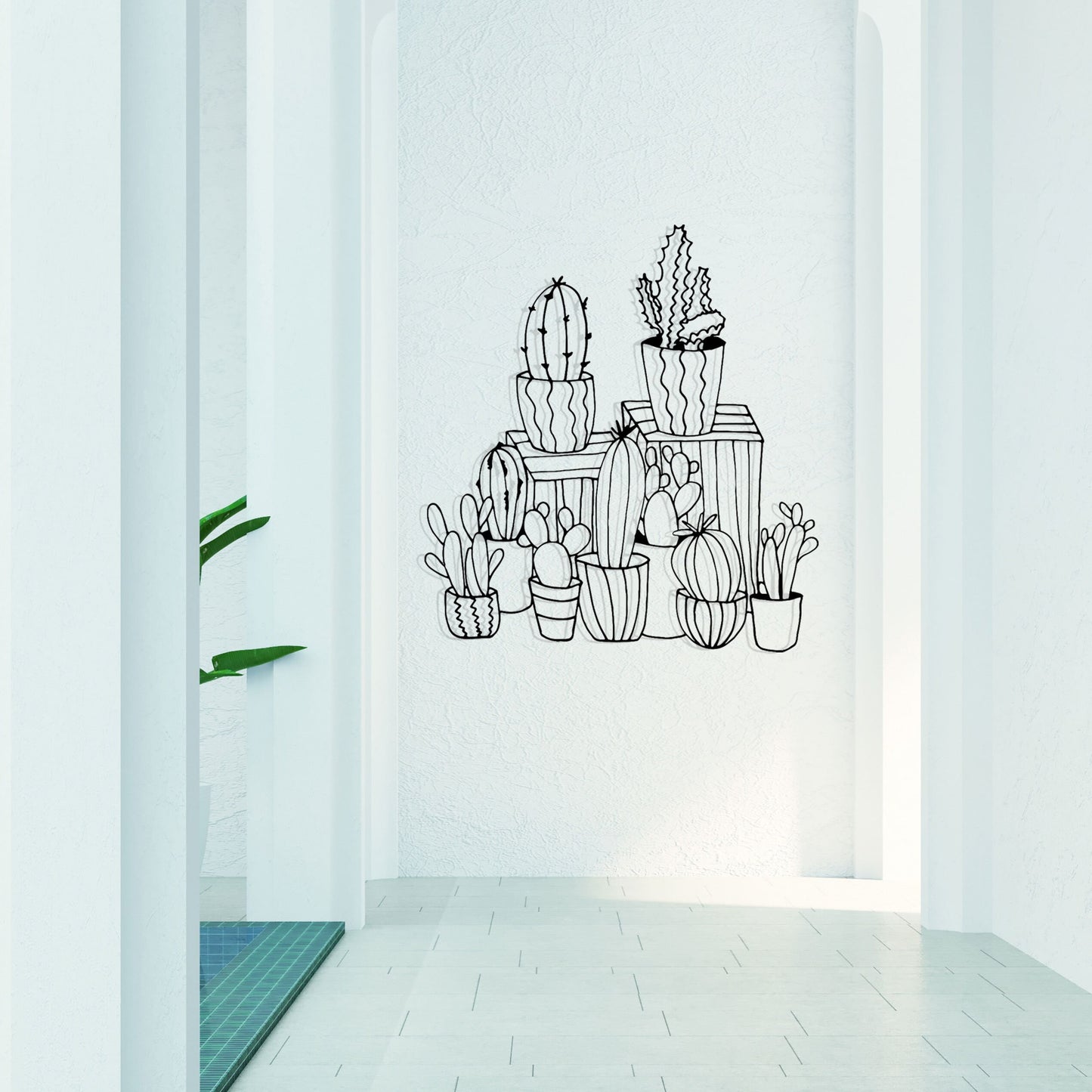 Cactus Metal Wall Art, Garden Metal Wall Decor, House Entry Wall Art, Cactus Metal Wall Art, Unique Birthday Gift, Valentine's Day Gift