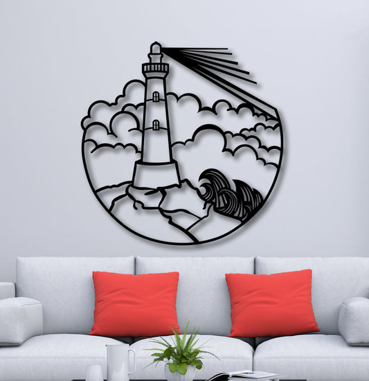 Lighthouse Metal Wall Art, Sea Life Lovers Metal Wall Decor, Unique Birthday Gift,  Nautical Metal Wall Art, Gift for Her, Anniversary Gift