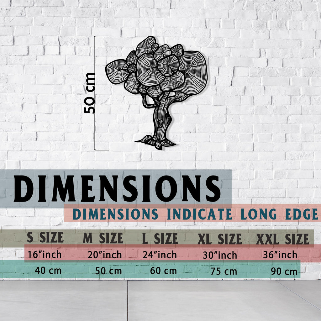 Unique Tree Metal Wall Art - Modern Black Tree Metal Wall Decor - Christmas Gift, Unique Birthday Gift - Nature Inspired Metal Wall Hanging