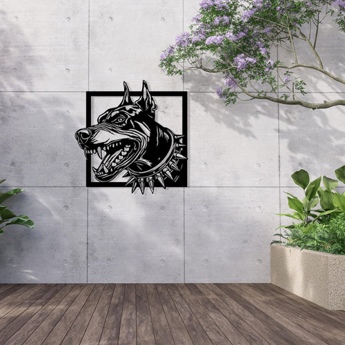 Angry Dog Metal Wall Art - Modern Edgy Decor - Iconic Birthday Gift