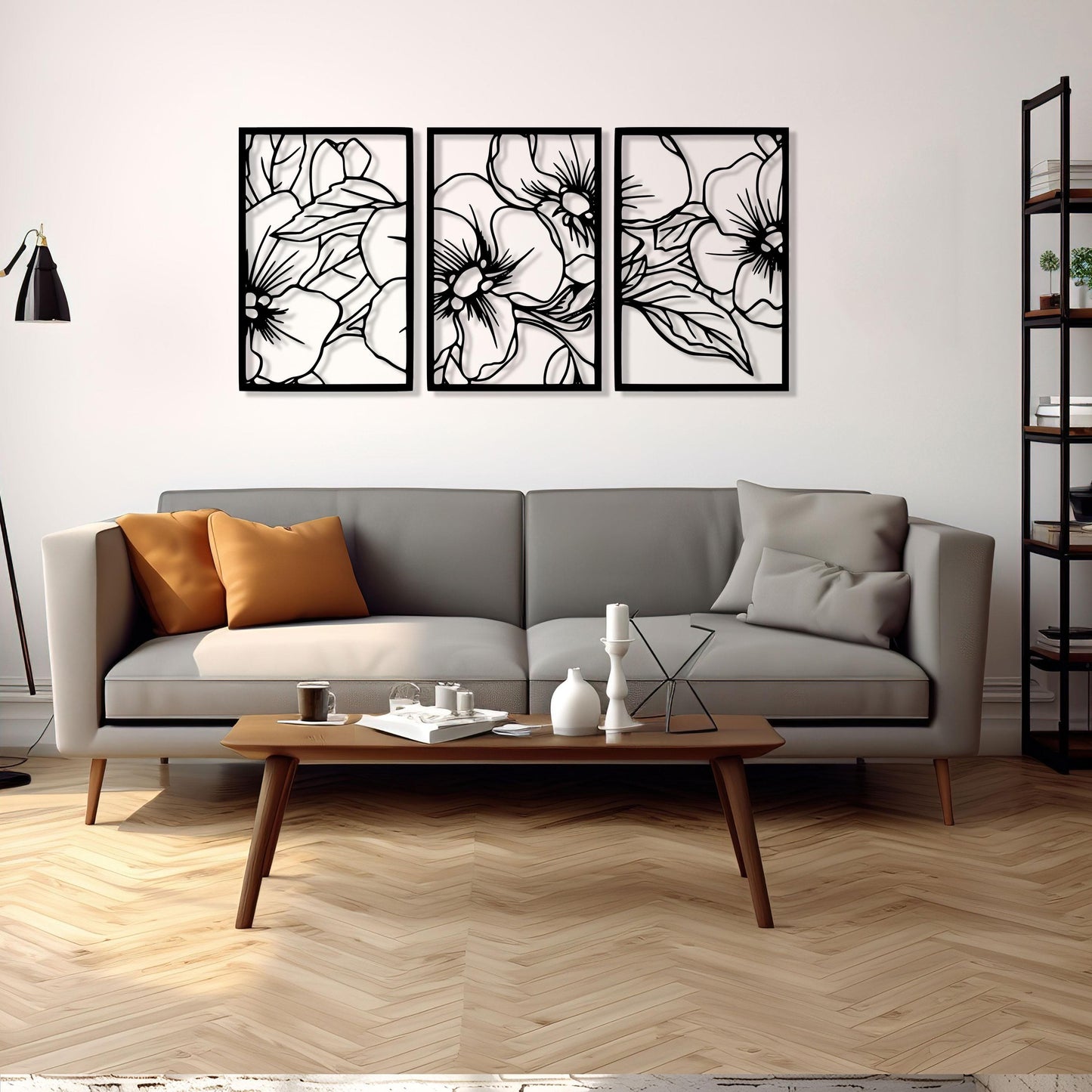 Floral Trio Metal Wall Art, 3 pcs Flowers Metal Wall Decor, Kitchen Metal Wall Art, Unique Birthday Gift, Gift For Mom, Valentine's Day gift