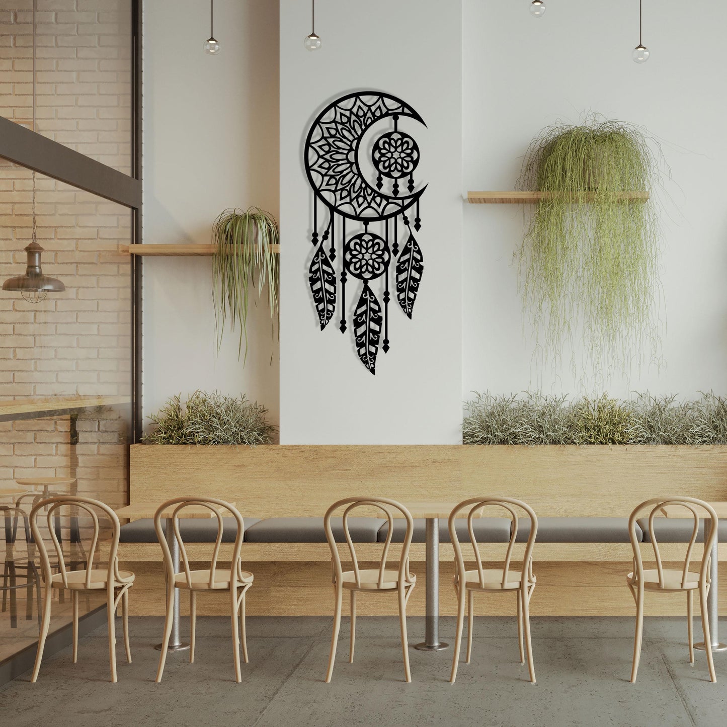 Dreamcatcher Metal Wall Art, Moon Dreamcather Metal Wall Art, Boho Style Bedroom Wall Decor, Unique Birthday Gift, Valentine's Day gift