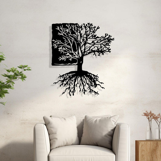 Tree Of Life Metal Wall Art, Minimalist Home Metal Decor, Birthday Gift, Valentine's Day gift, Modern Metal Wall Art, Porch Metal Wall Art