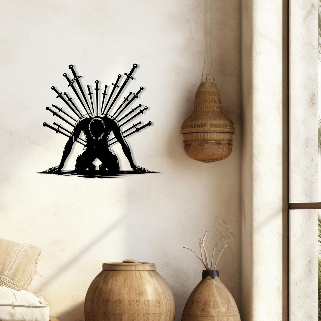 Iconic Warrior Metal Wall Art - Gamer Room Decor - Unique Birthday Gift