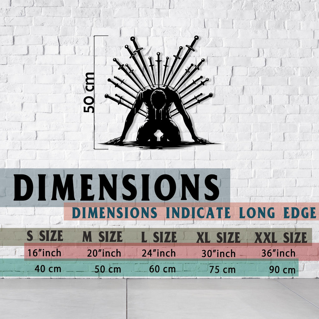 Iconic Warrior Metal Wall Art - Gamer Room Decor - Unique Birthday Gift